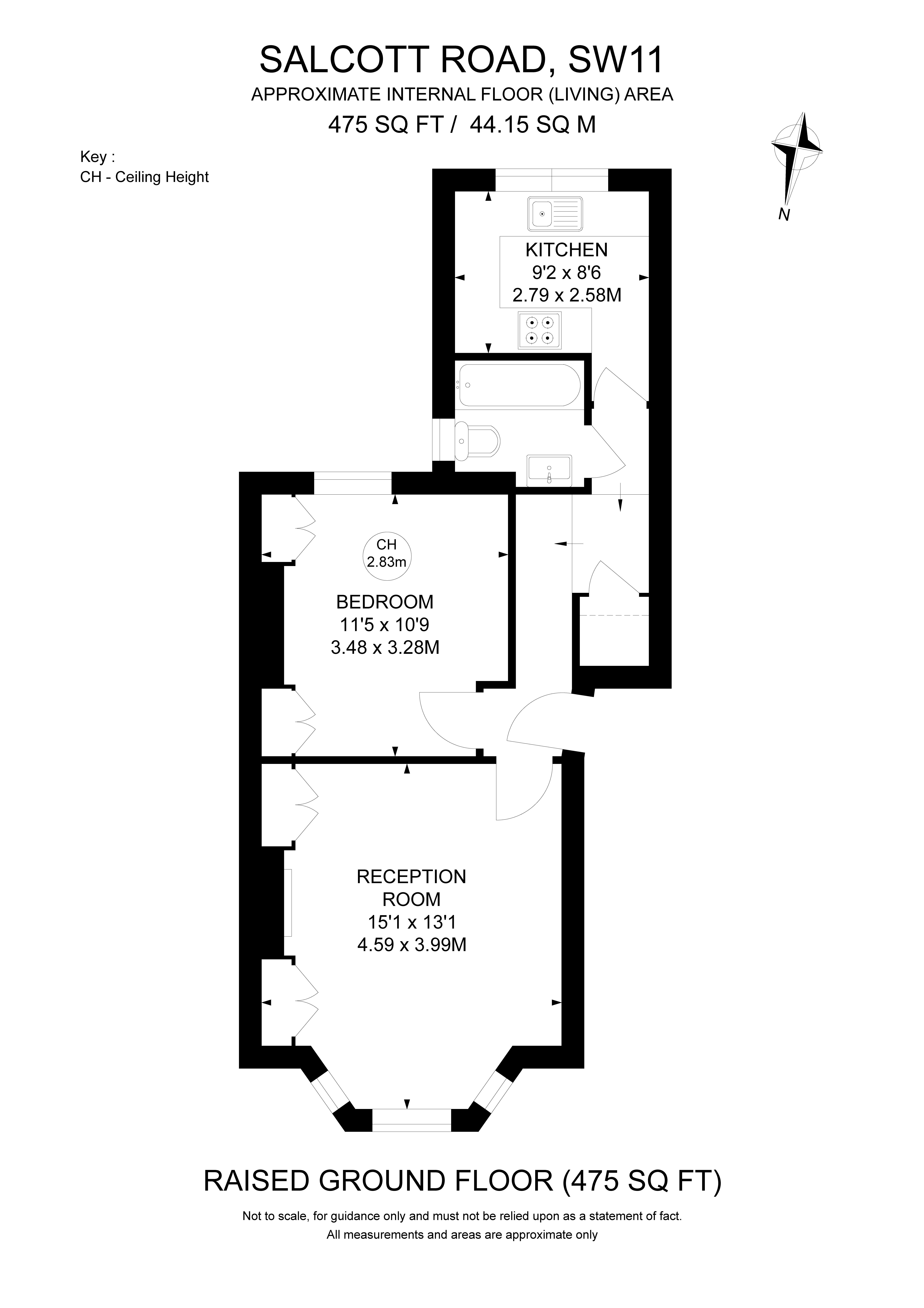 62B, Salcott Road, London floorplan