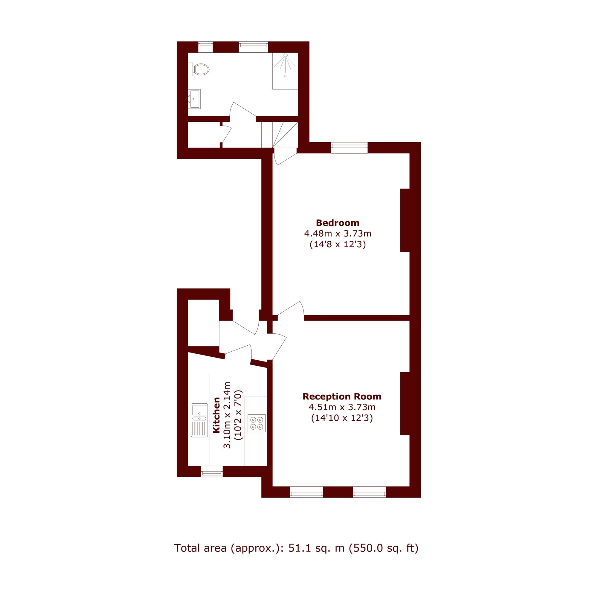 Flat 2, 45, Windsor Road, London floorplan