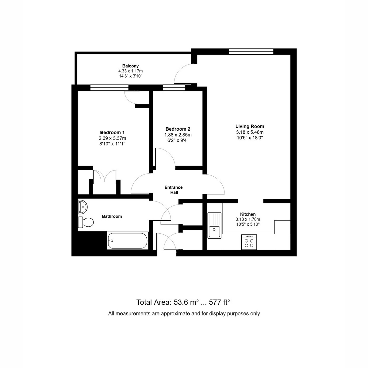 Flat Flat 11, The Chestnuts, West Street, Huntingdon floorplan