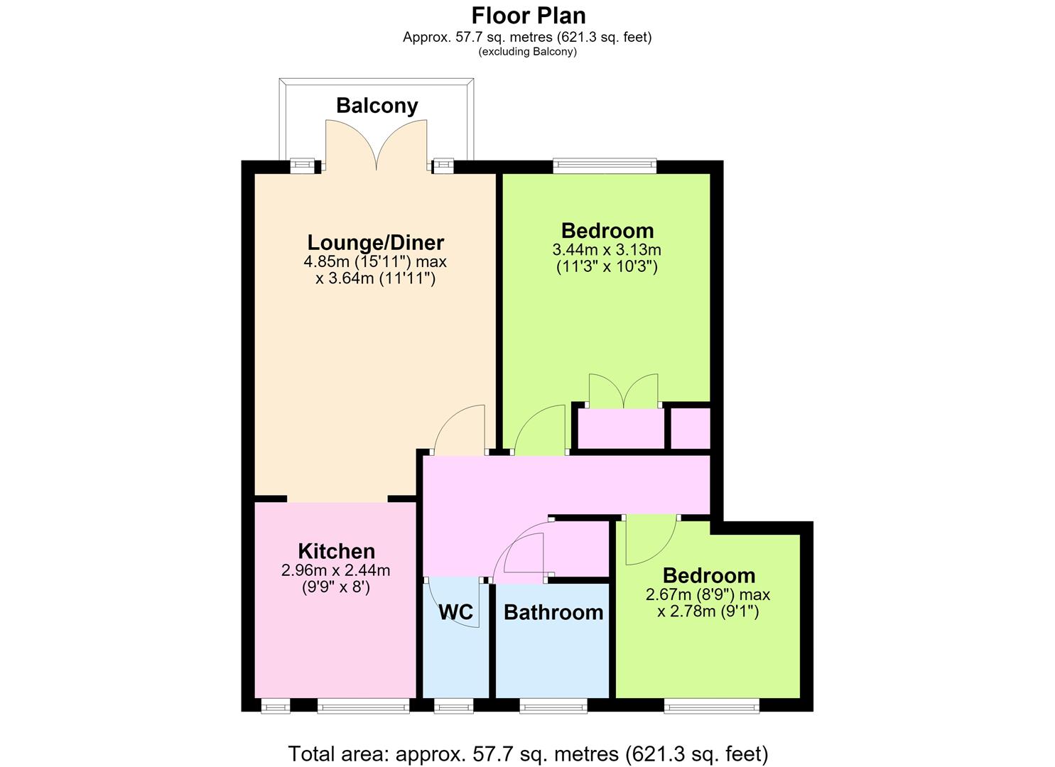 Flat 6, Windsor Court, Brighton Road, Worthing floorplan