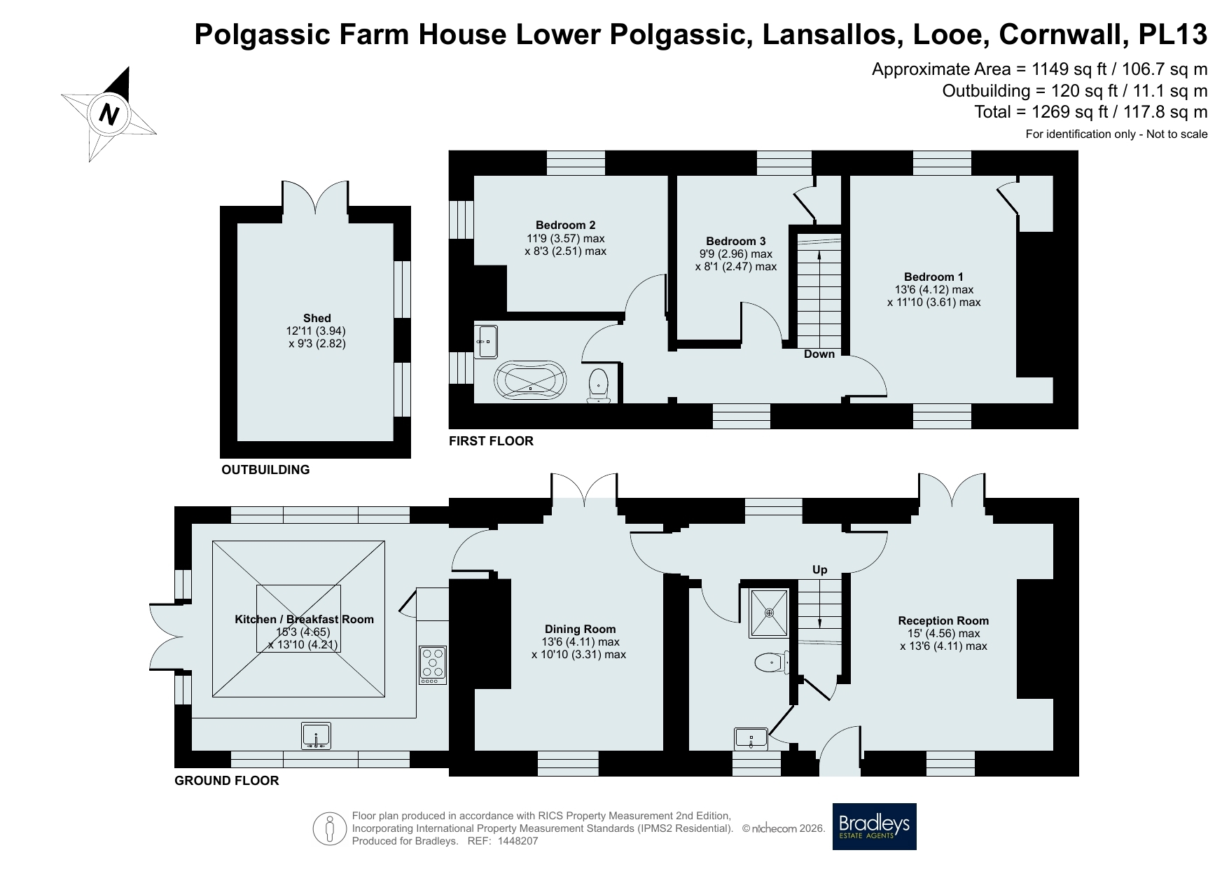Polgassic Farm House,, Lower Polgassic, Lansallos, Cornwall floorplan