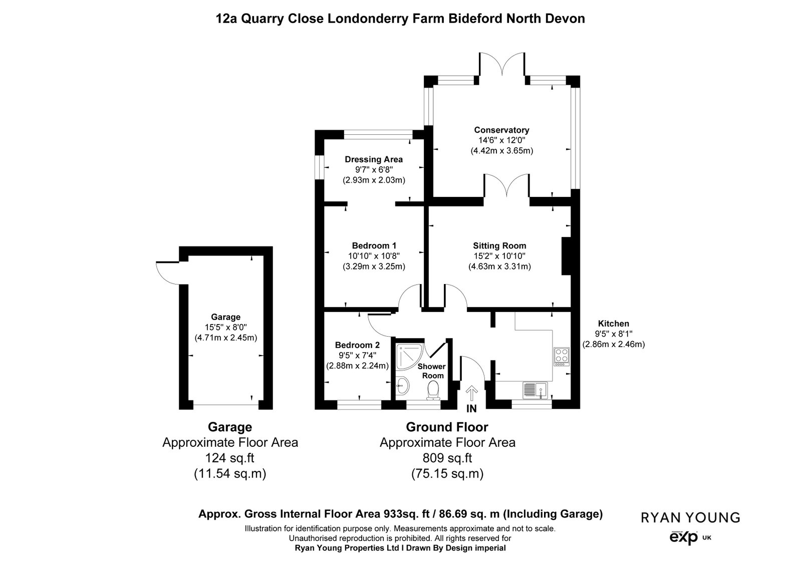 12a, Quarry Close, Bideford floorplan
