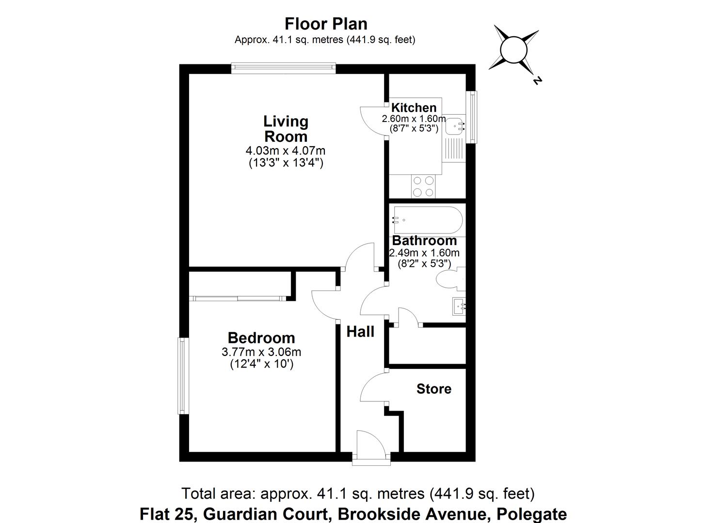 Guardian Court, Brookside Avenue, Polegate BN26, 1 bedroom flat for