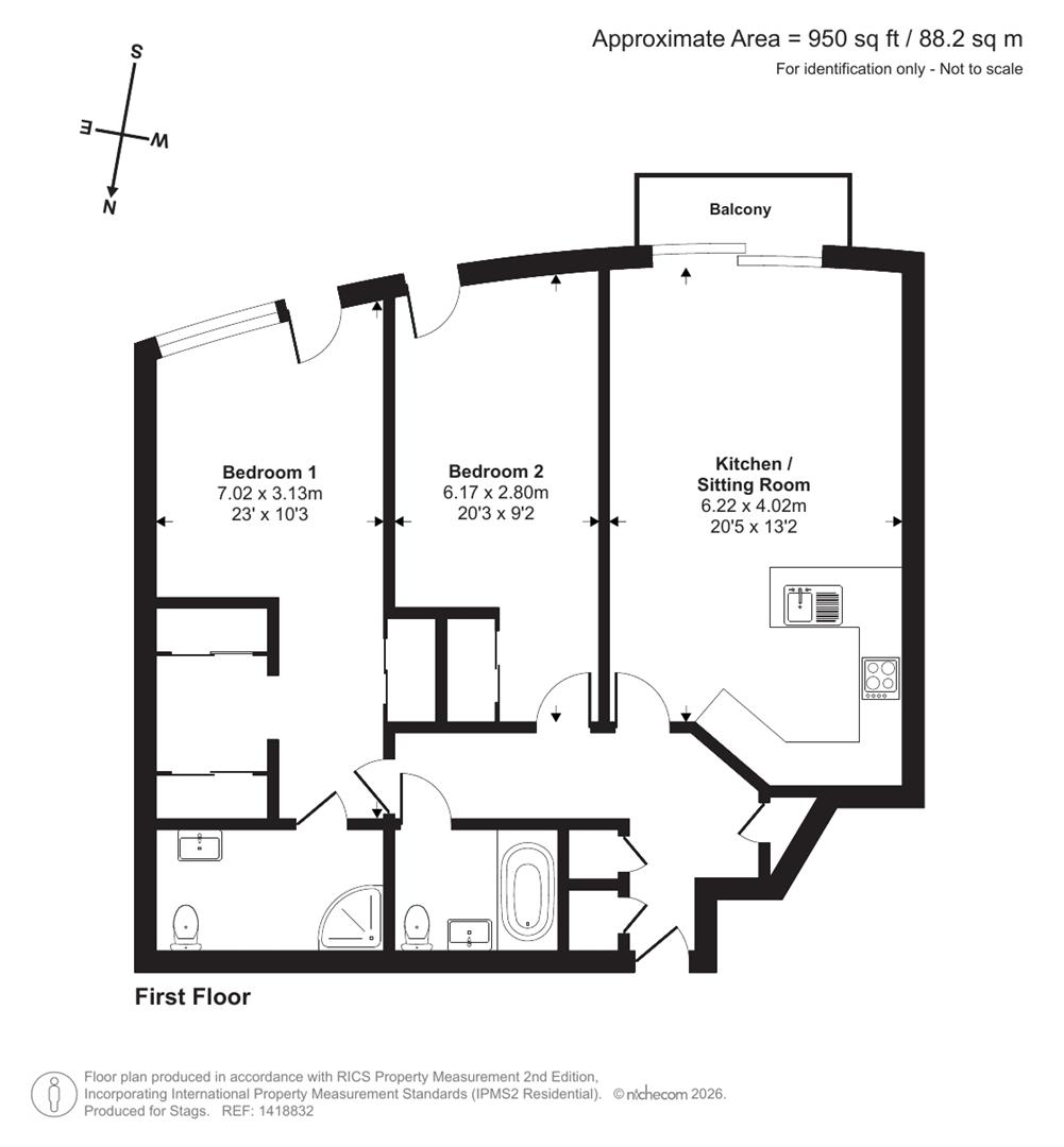 36 Quay West Apartments, Quayside, Bridport floorplan