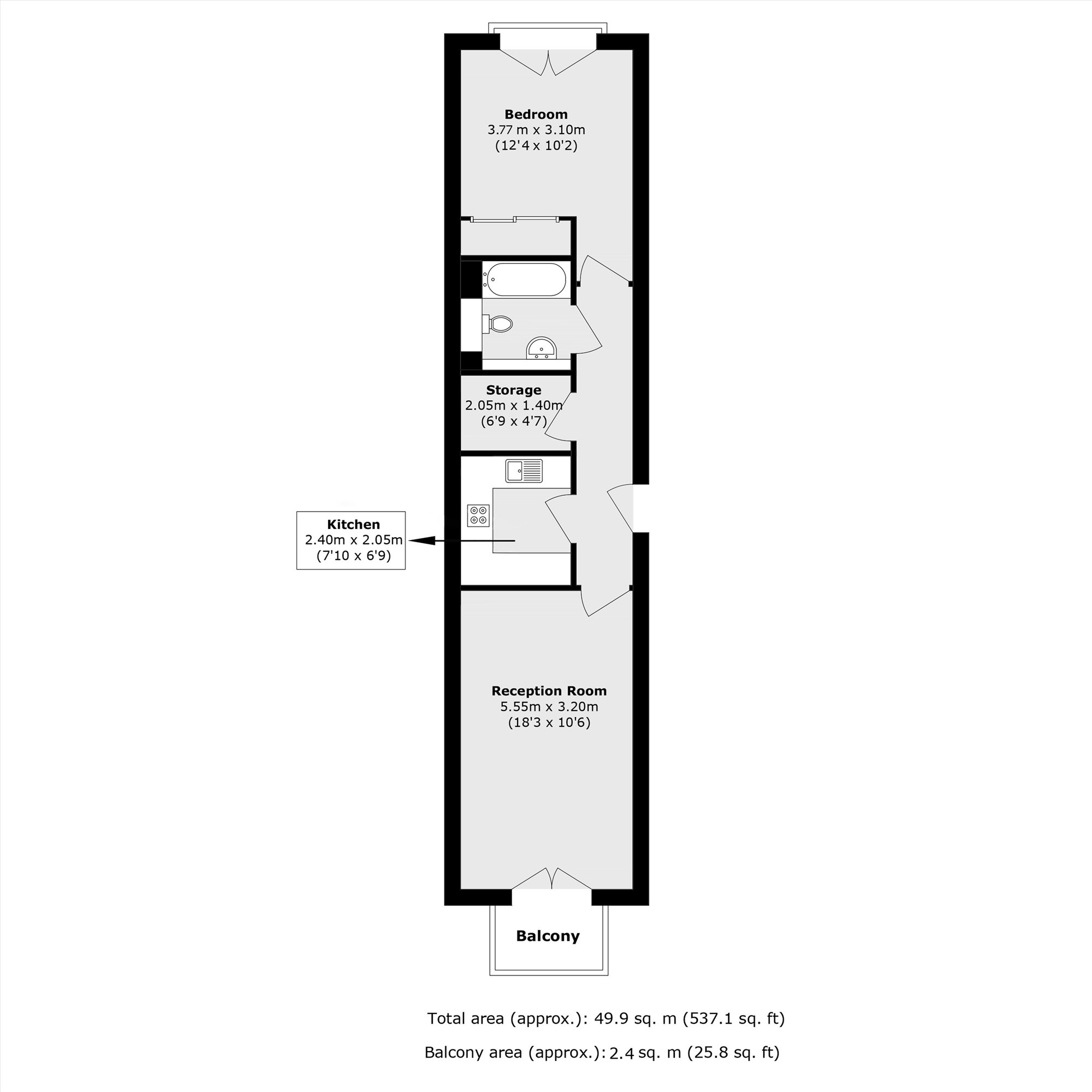 Flat 604, Michigan Building, 2, Biscayne Avenue, London floorplan