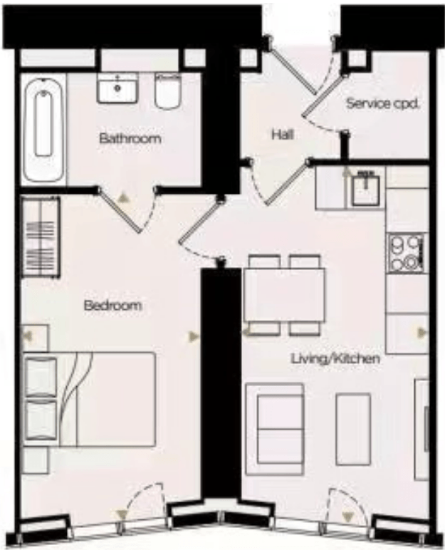 Apartment 1808, 9 Owen Street, Manchester floorplan