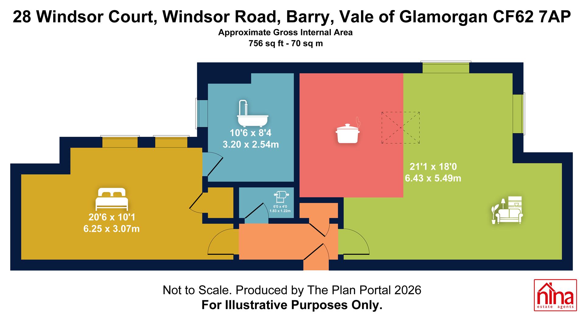 28 Windsor Ct, Windsor Road, Barry floorplan