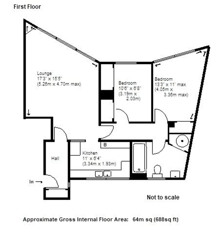 2 Bedrooms Flat to rent in Parkside Court, Weybridge, Surrey KT13