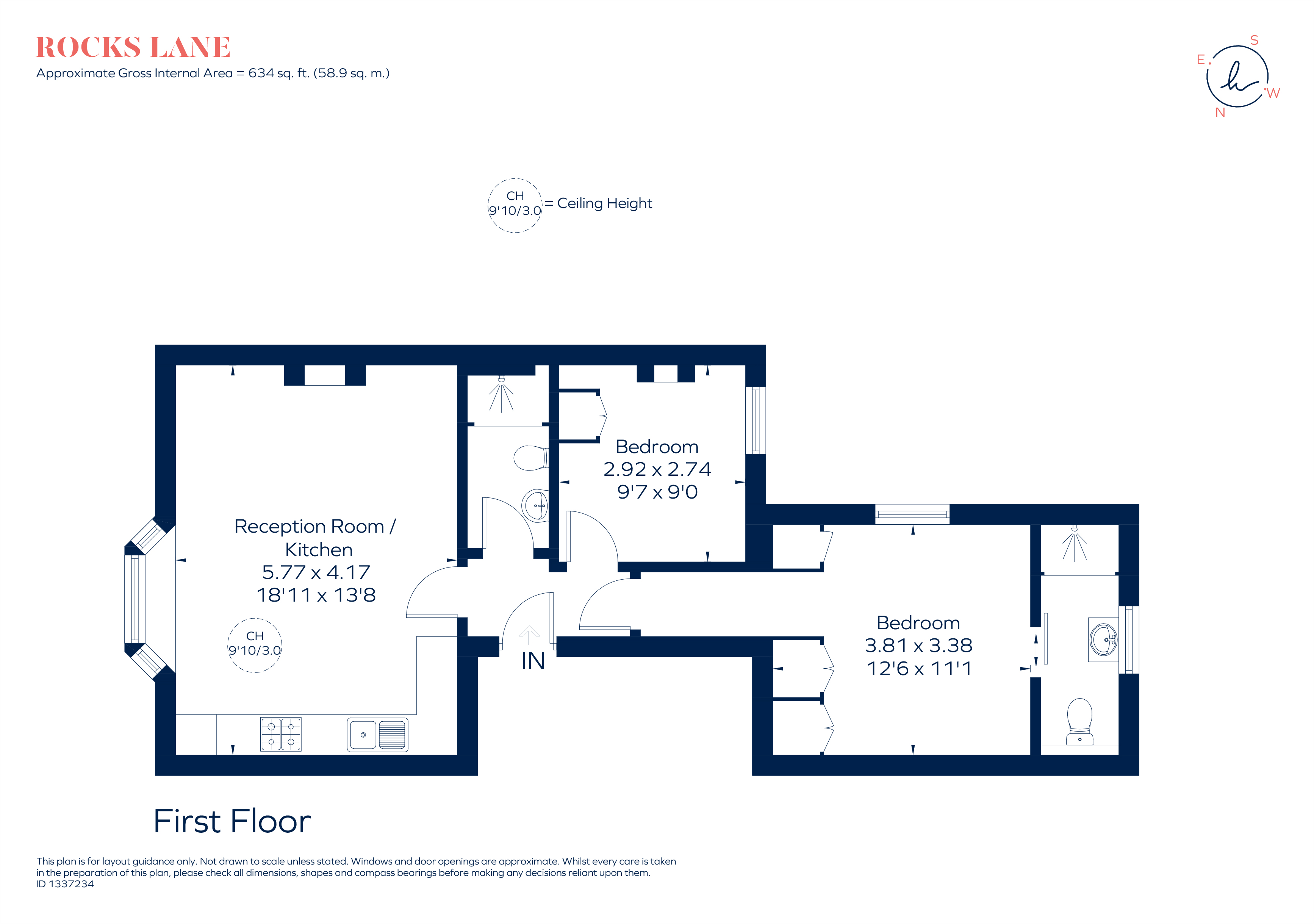 Flat 1, 8-9, Rocks Lane, London floorplan