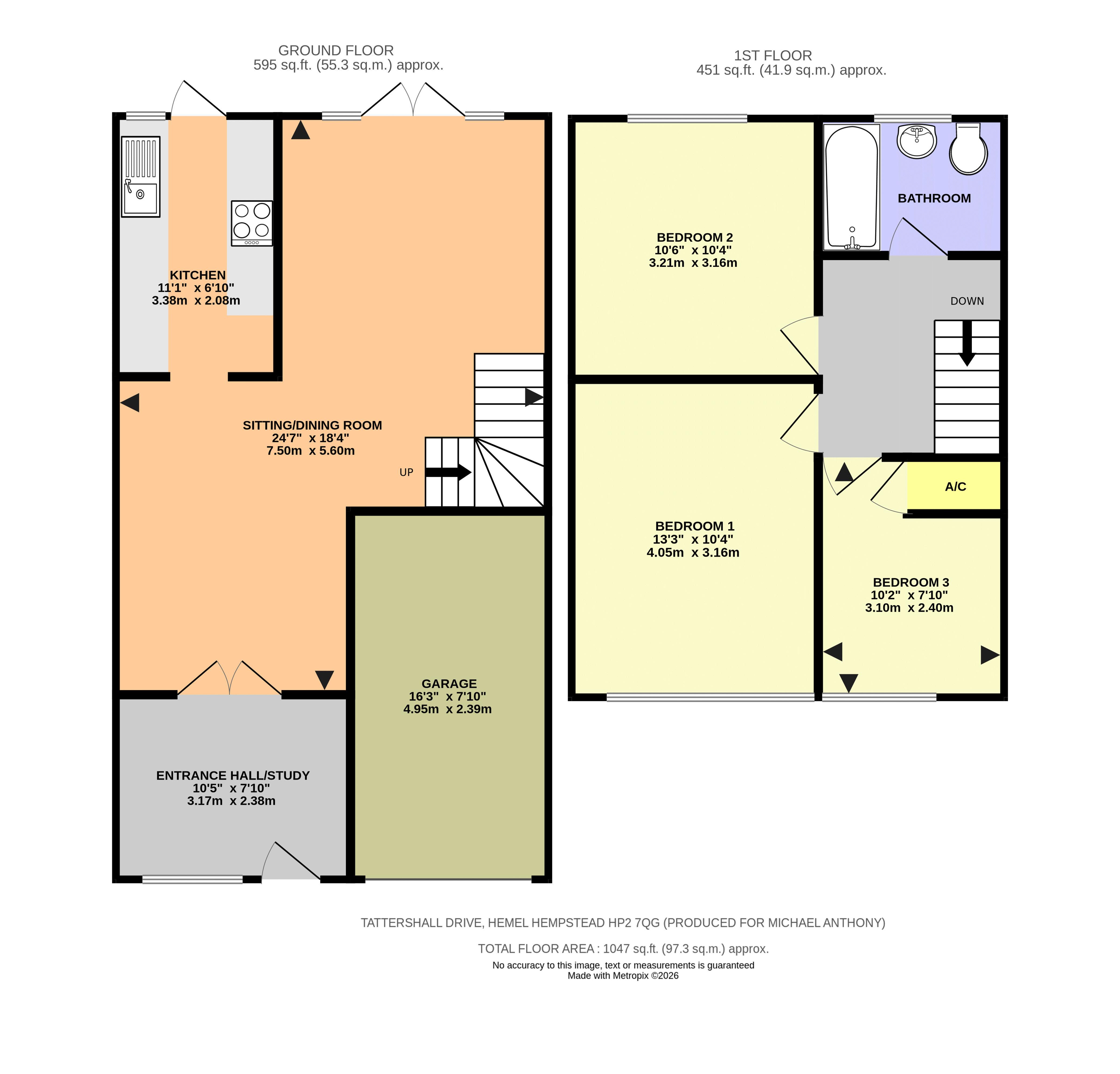 74, Tattershall Drive, Hemel Hempstead floorplan