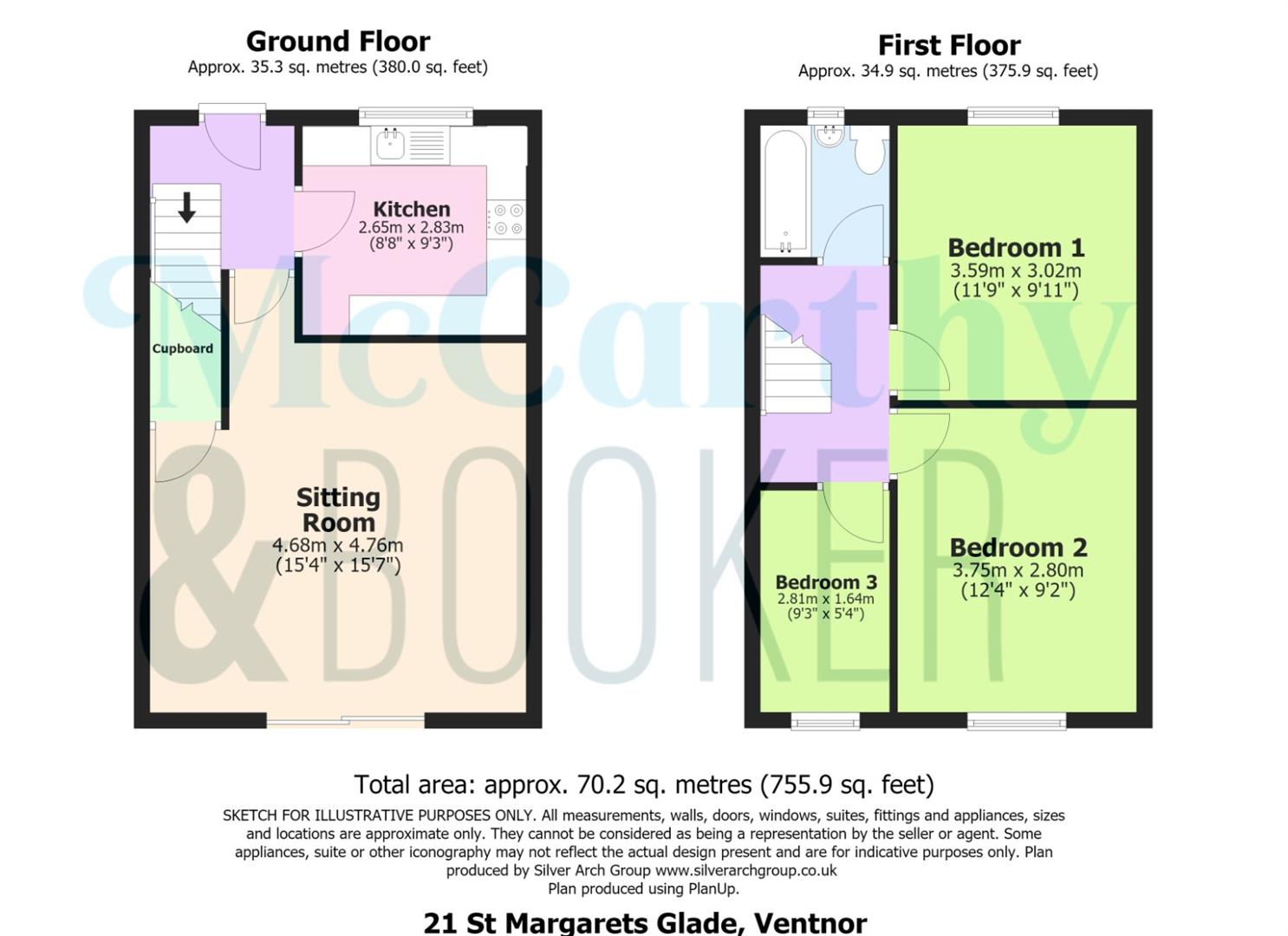 21, St. Margarets Glade, Ventnor floorplan