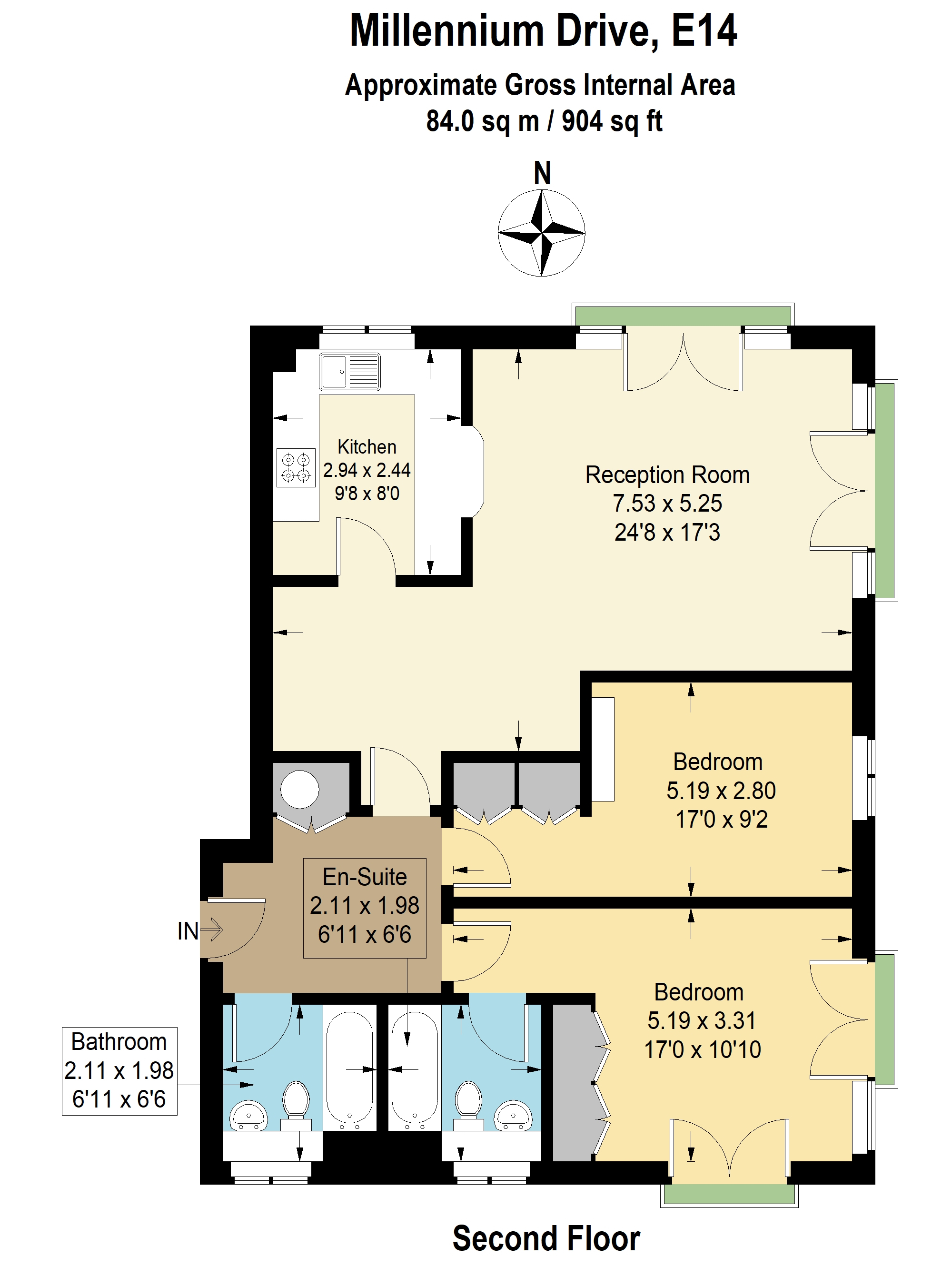 2 Bedrooms Flat to rent in Millennium Drive, London E14