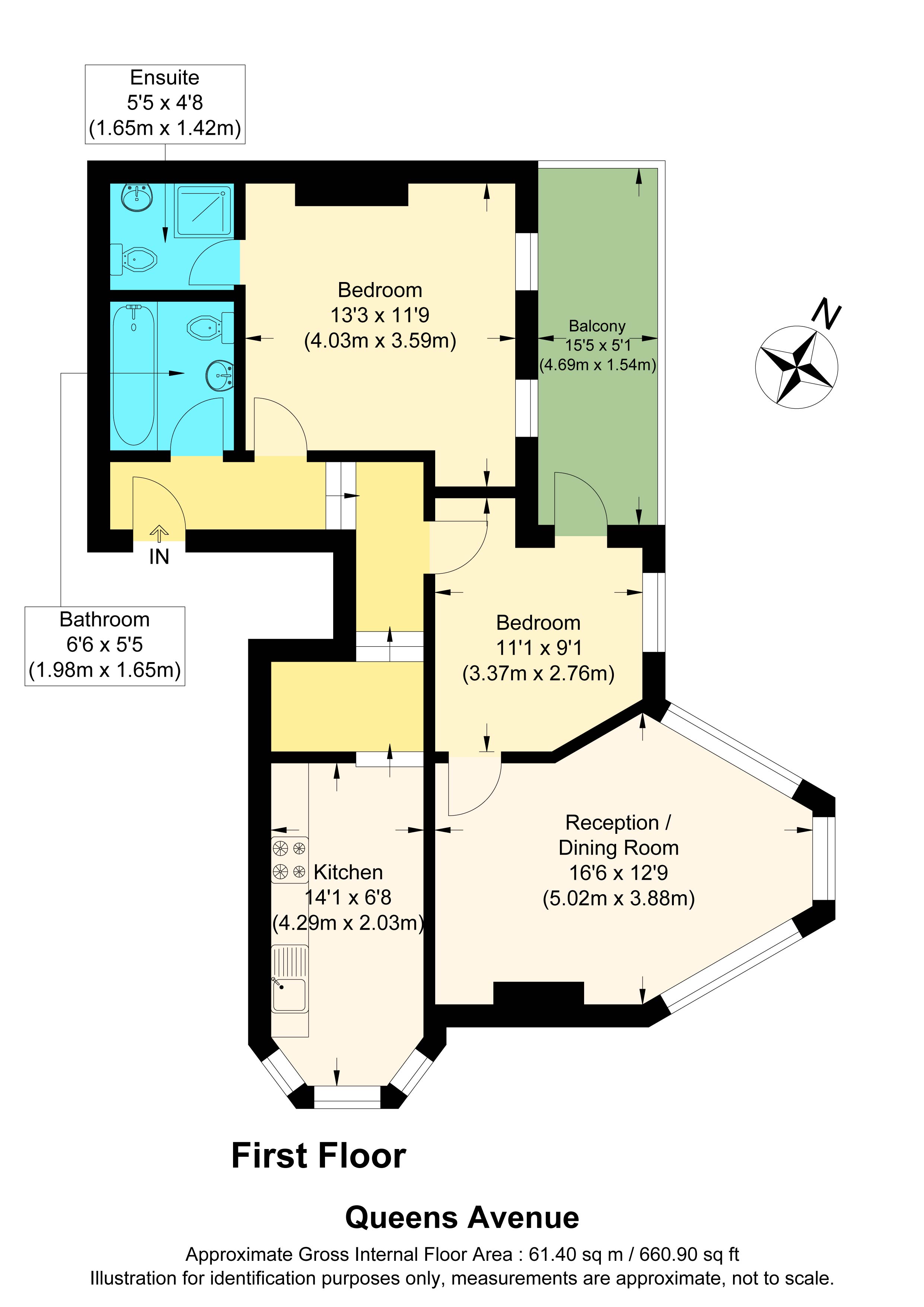 Flat C, 5, Queens Avenue, London floorplan