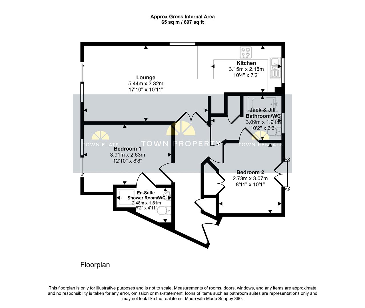 Flat 11, 14, San Diego Way, Eastbourne floorplan