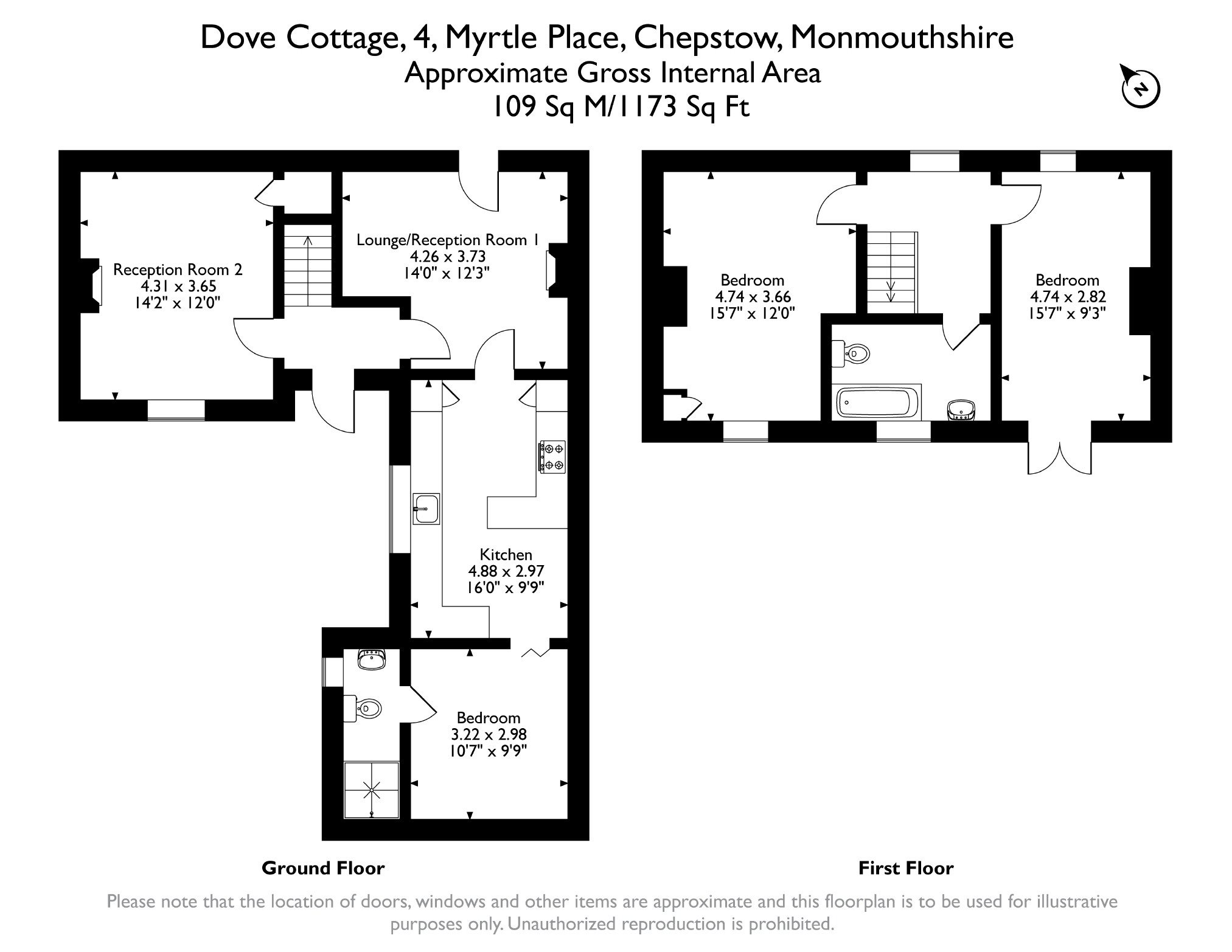 Dove Cottage 4, Myrtle Place, Chepstow floorplan