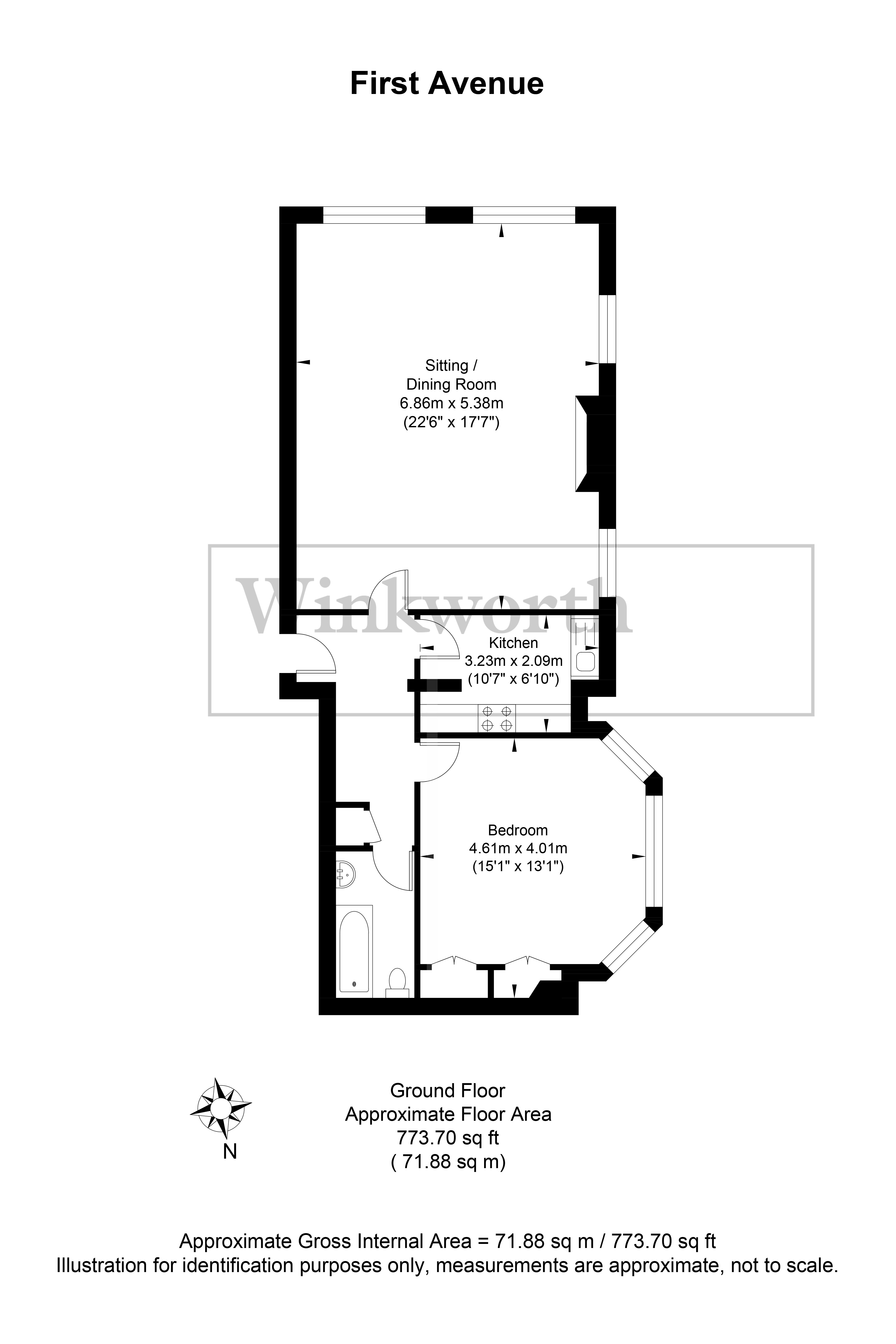 Flat 4, 4, Adelaide Mansions, Hove floorplan