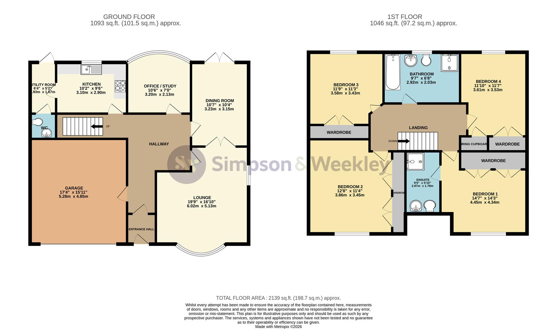 148, Bourton Way, Wellingborough floorplan
