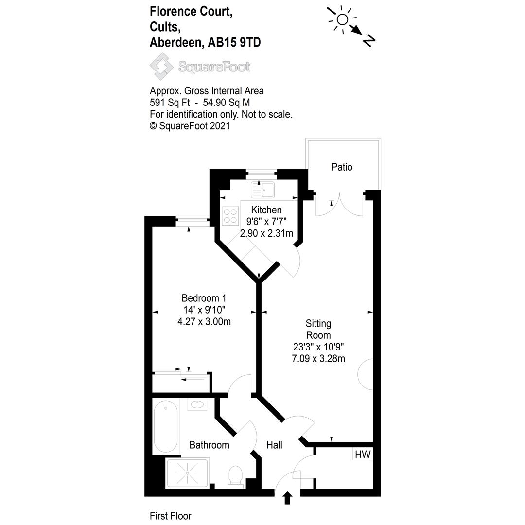 Florence Court, 402 North Deeside Road, Aberdeen AB15, 1 bedroom flat