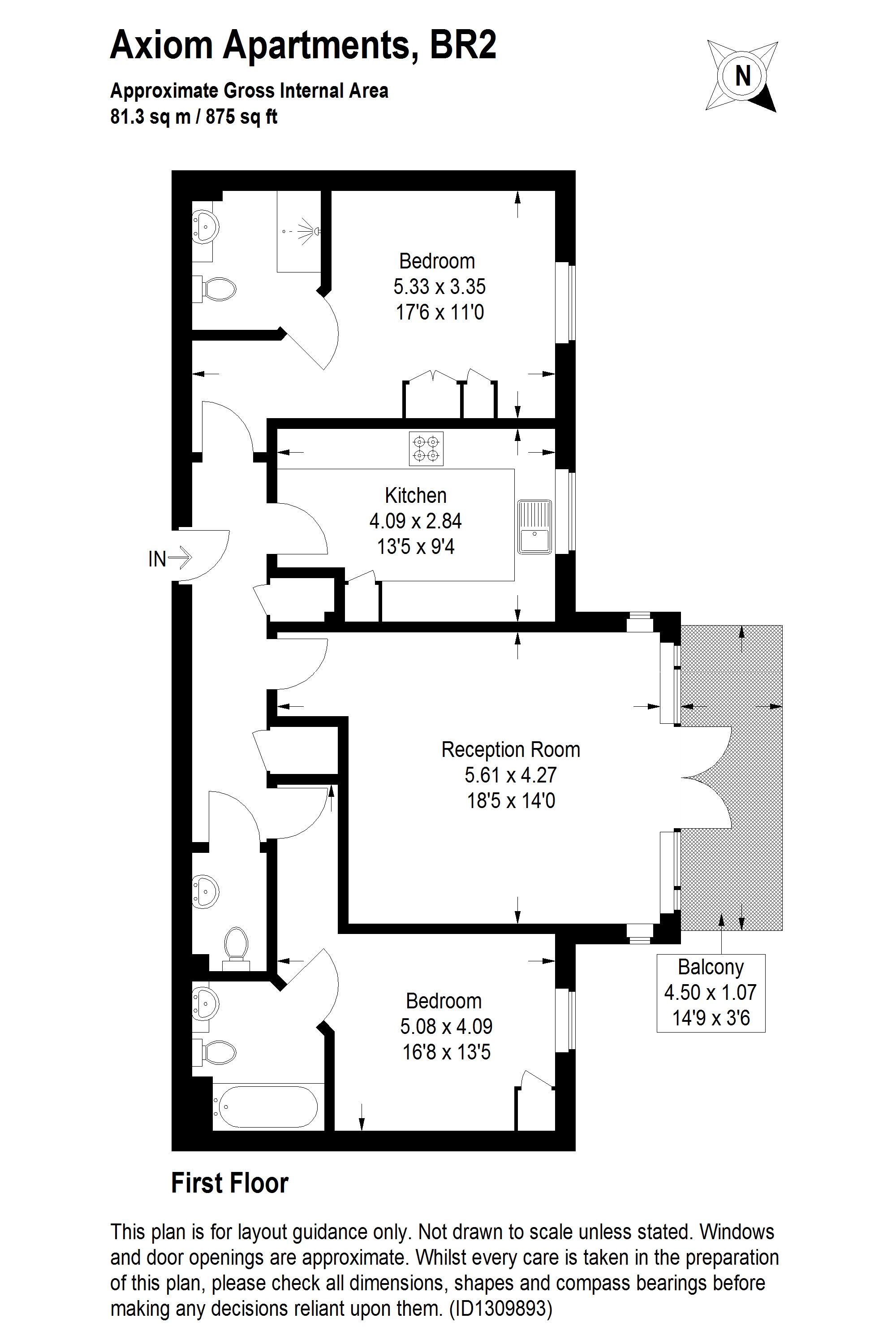 7, Axiom Apartments, 42 Sparkes Close, Bromley floorplan