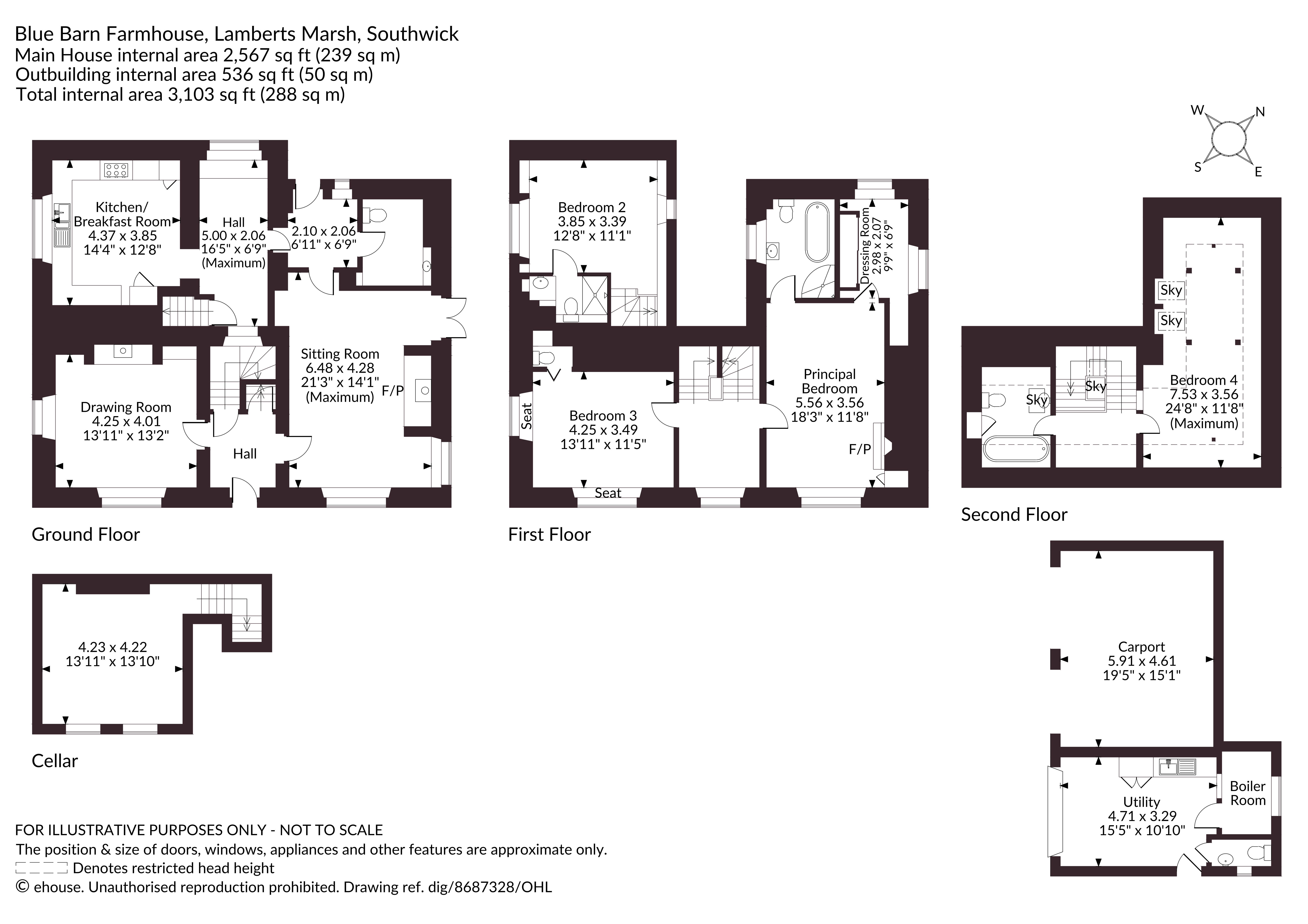 Blue Barn Farmhouse,, Lamberts Marsh, Wiltshire floorplan