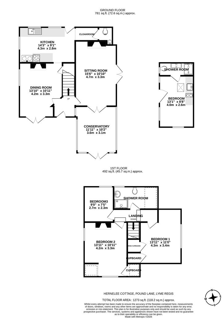 Hernelee Cottage, Pound Road, Lyme Regis floorplan