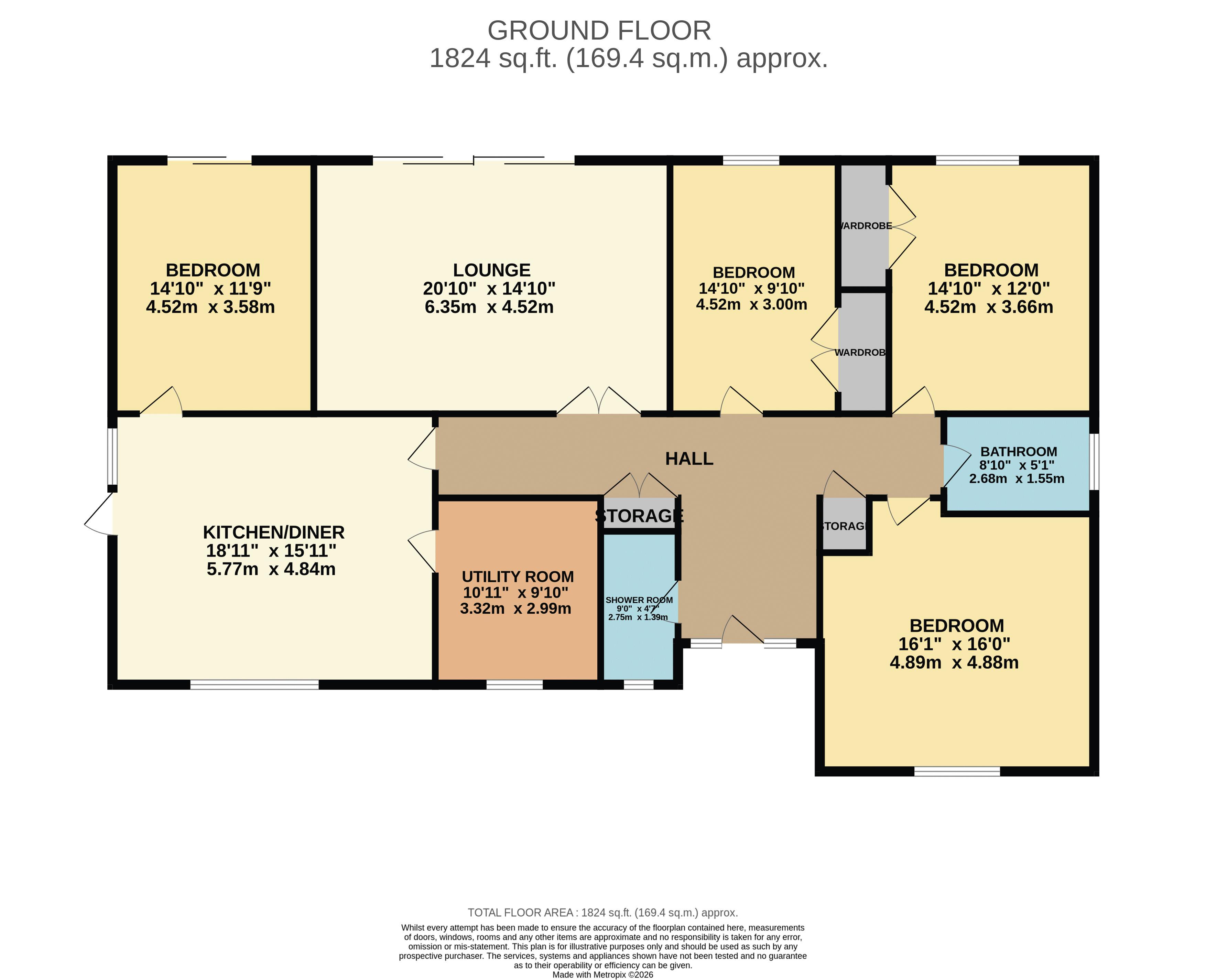 Slades, Belchers Lane, Nazeing floorplan