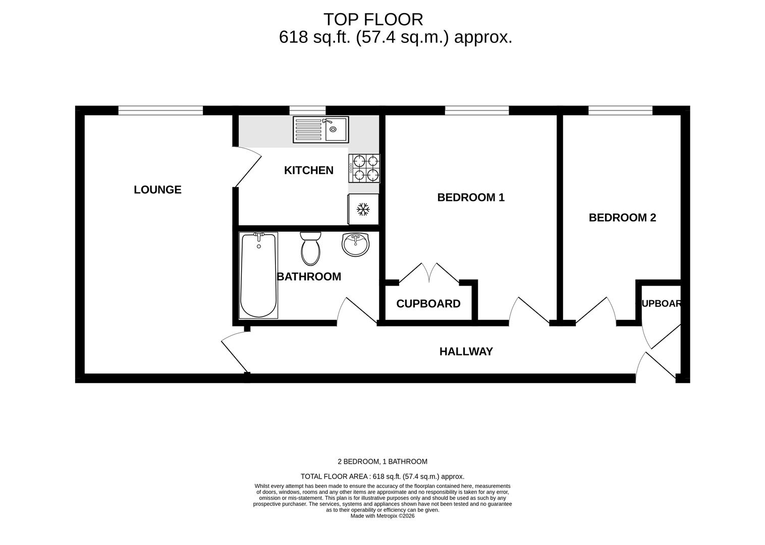 8 Balmoral Court, Windsor Close, Farnborough floorplan