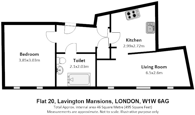 Lavington Mansions, Ogle Street, London floorplan
