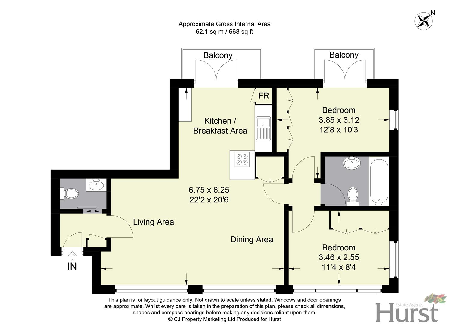 Flat 4, Uplands House,, Four Ashes Road, Cryers Hill floorplan