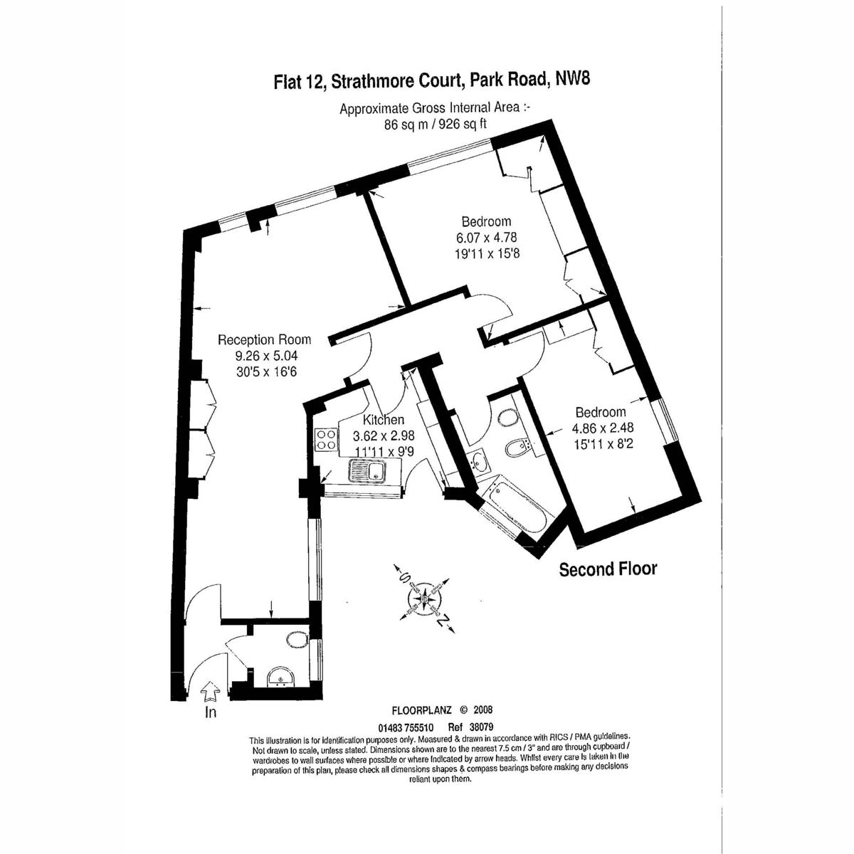 Flat 12, 143, Park Road, London floorplan
