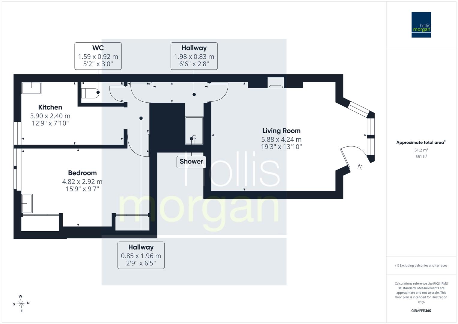 Hall Floor Flat, 5, Connaught Place, North Somerset floorplan