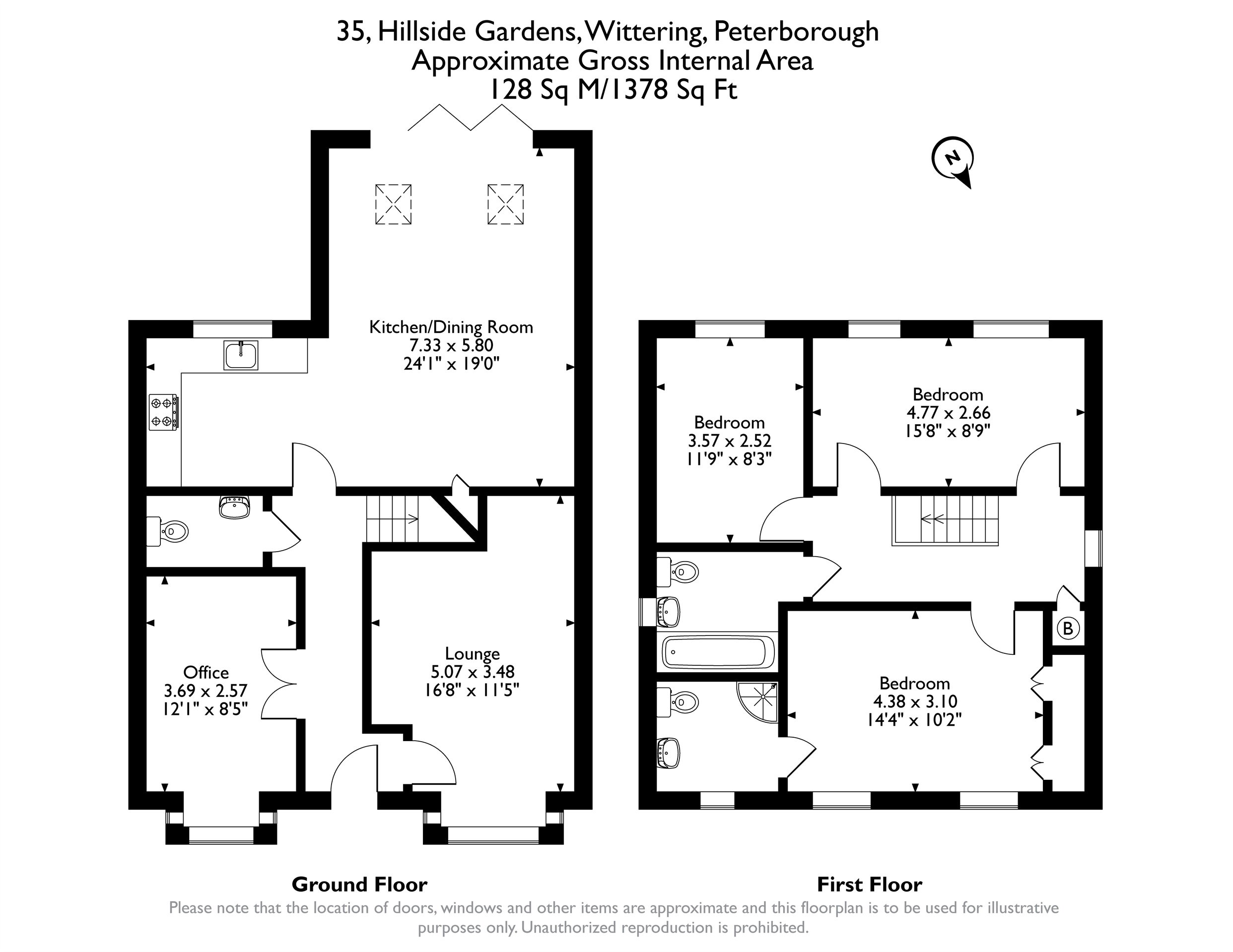 35, Hillside Gardens, Peterborough floorplan