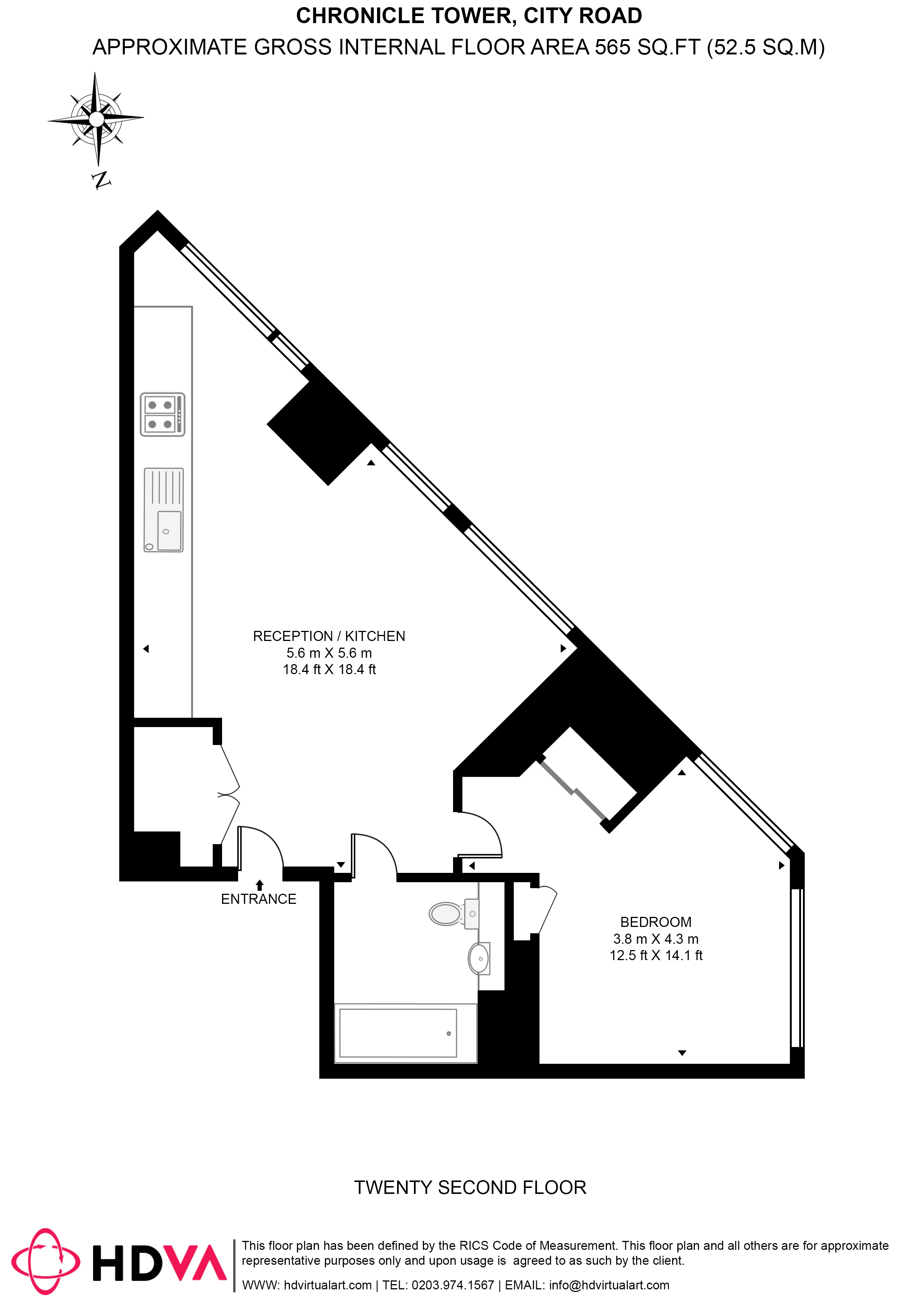Flat 104, 261b, Chronicle Tower, City Road, London floorplan