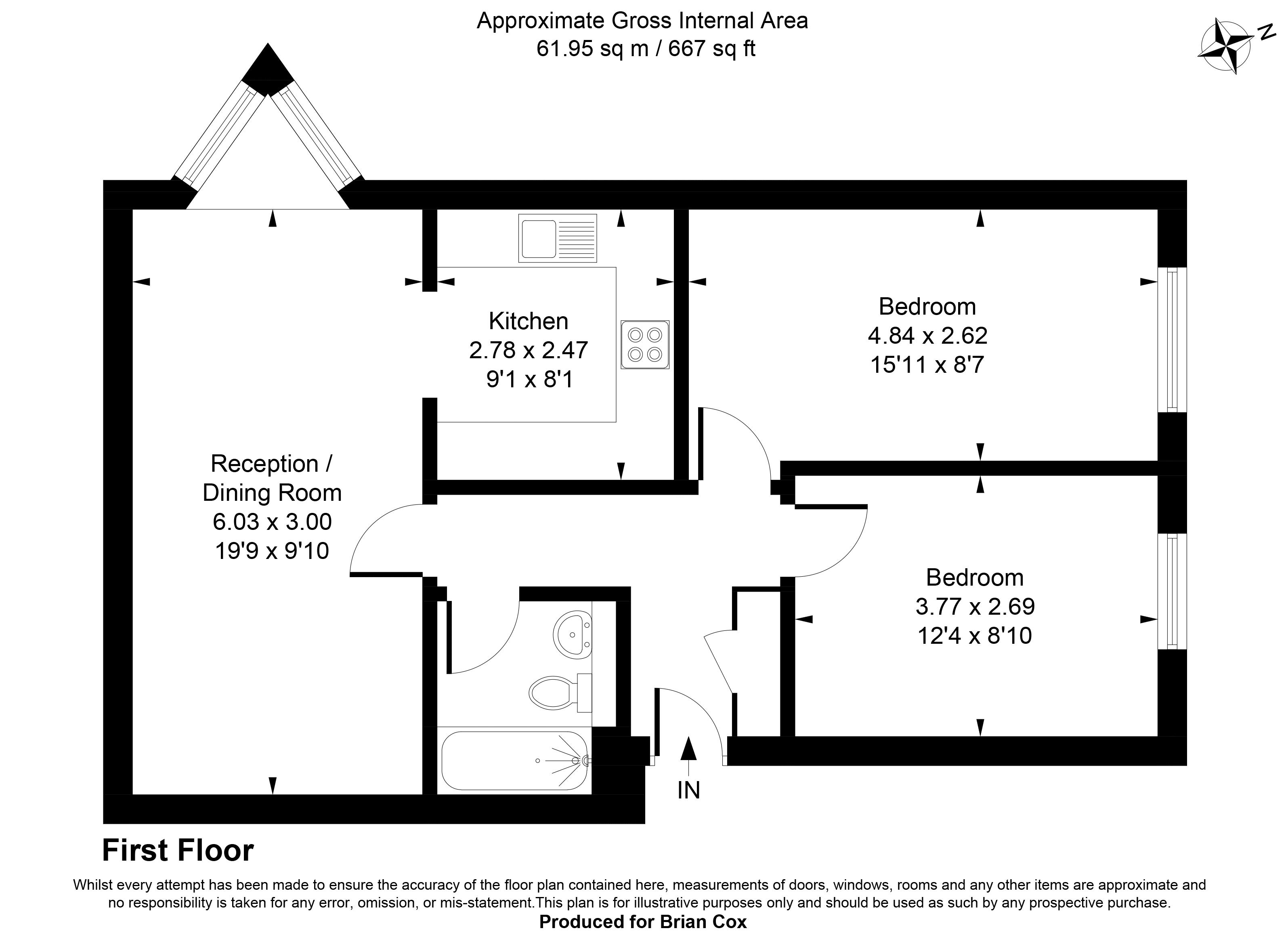 Flat 7 St.Crispins Court, St. Crispins Close, Southall floorplan