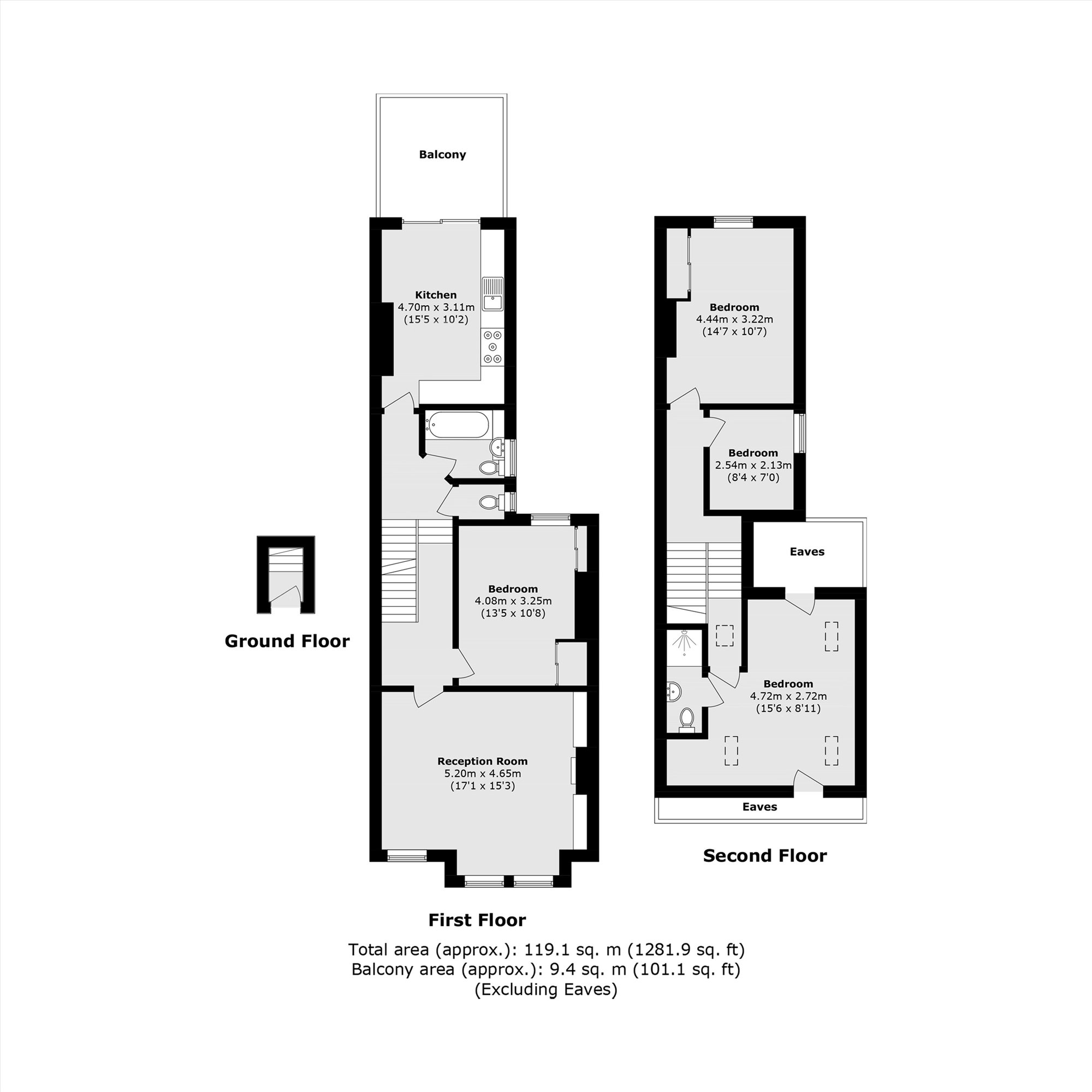 25, Maldon Road, London floorplan