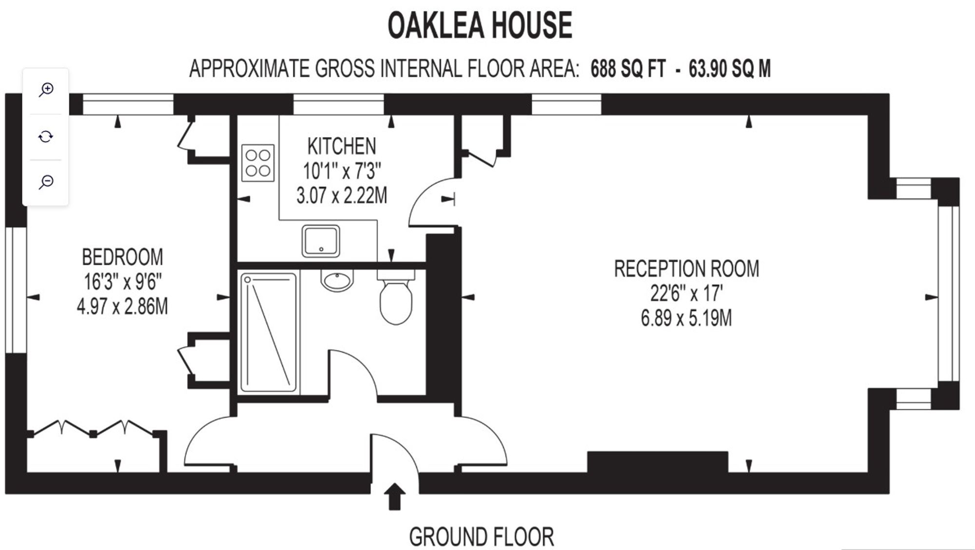 3 Oaklea House High Street, Hartfield floorplan