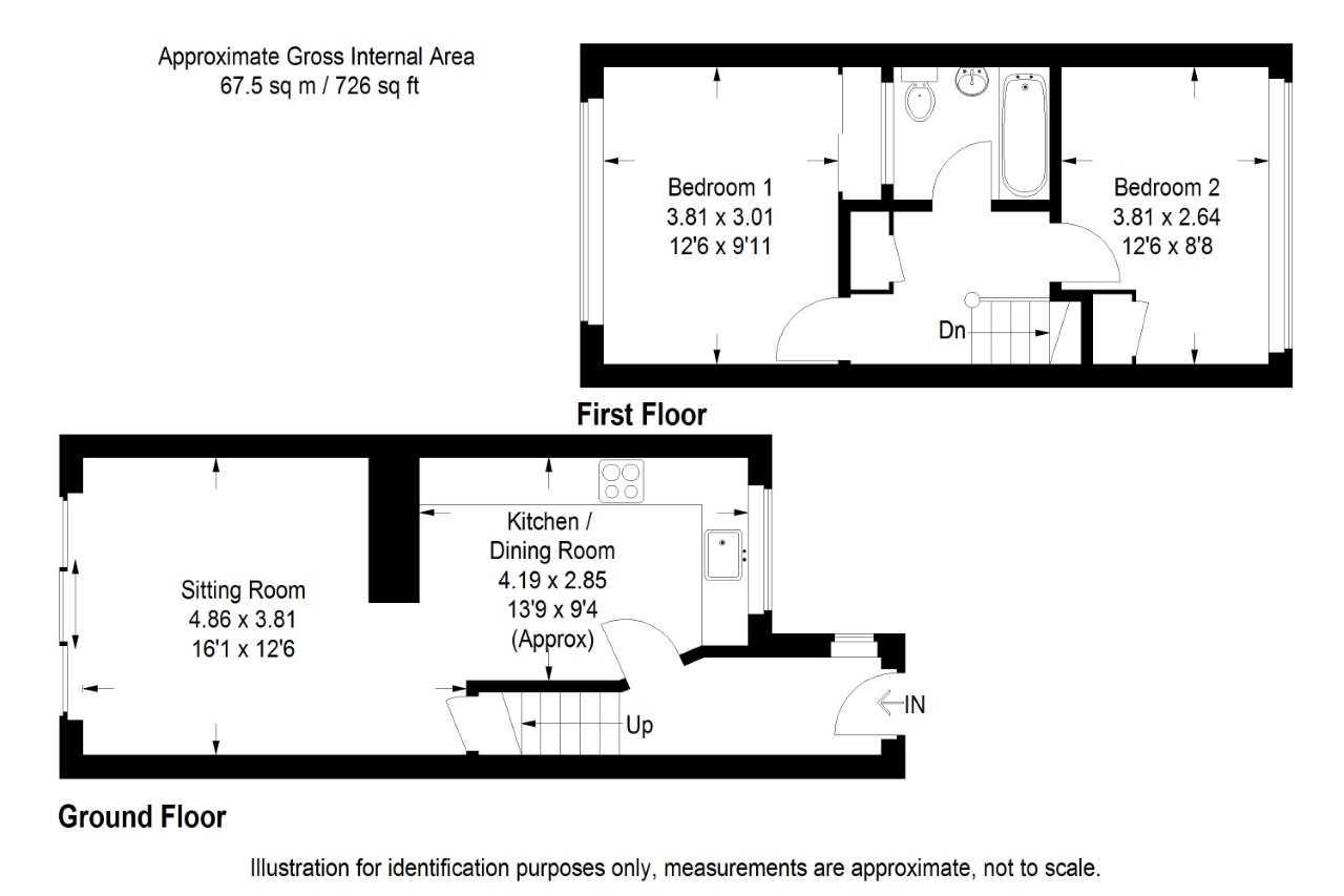 2 Bedrooms Terraced house for sale in Bower Way, Burnham, Slough SL1