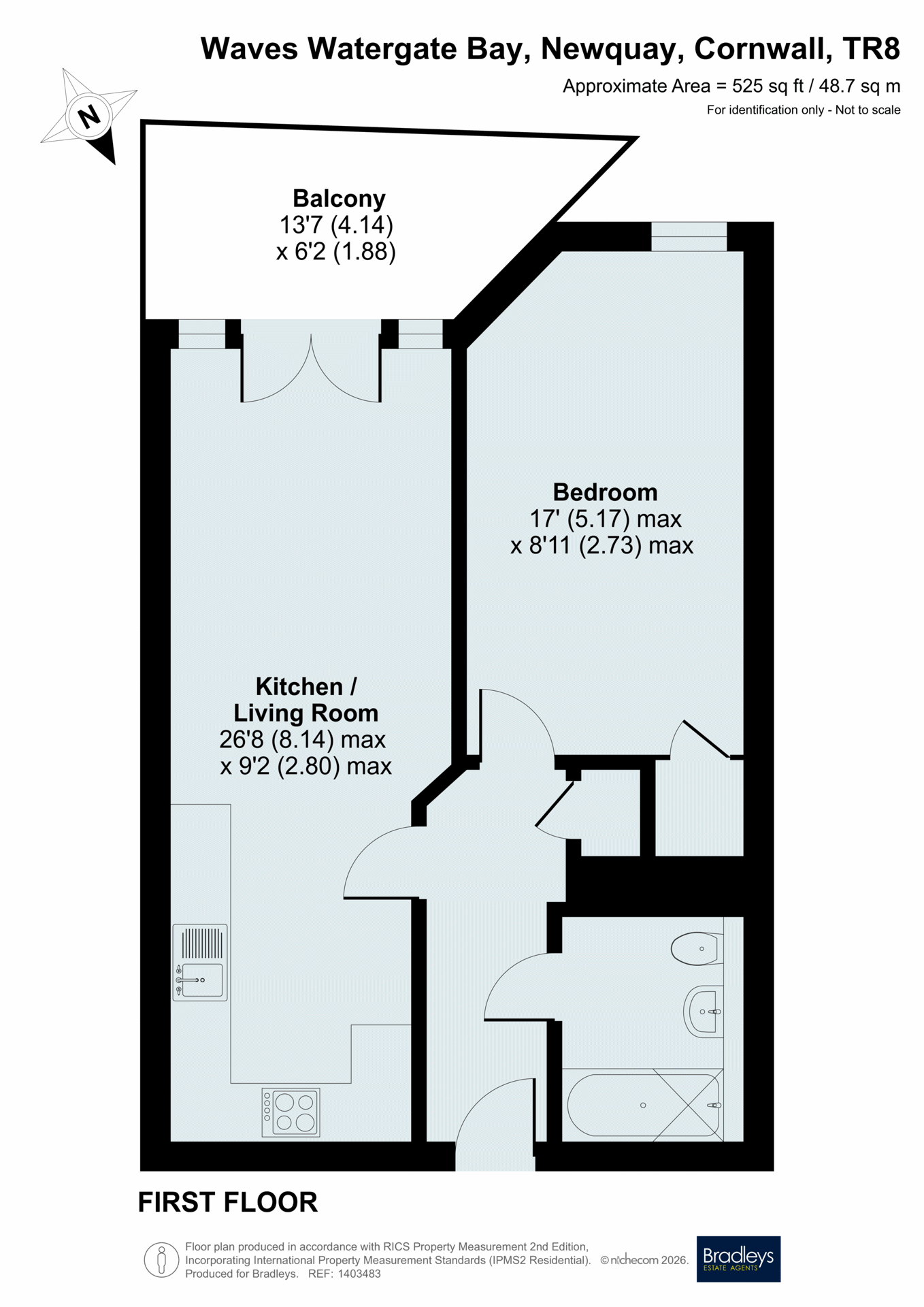 Apartment 4, Waves,, Watergate Bay, Cornwall floorplan