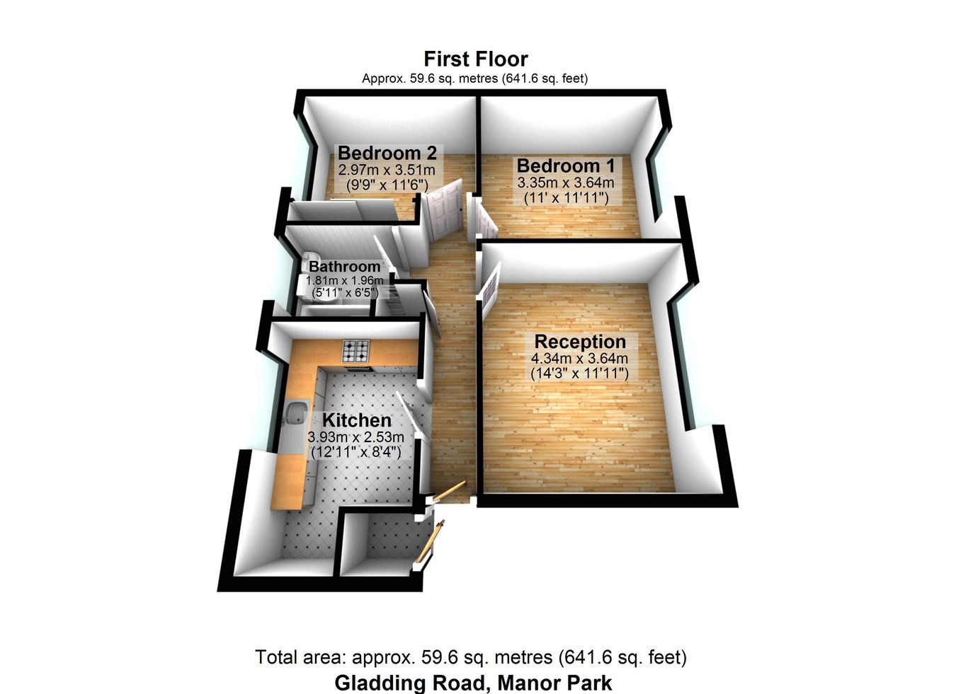 17a, Gladding Road, London floorplan
