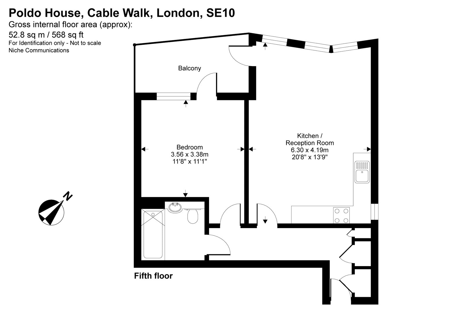27, Poldo House, Enderby Wharf floorplan