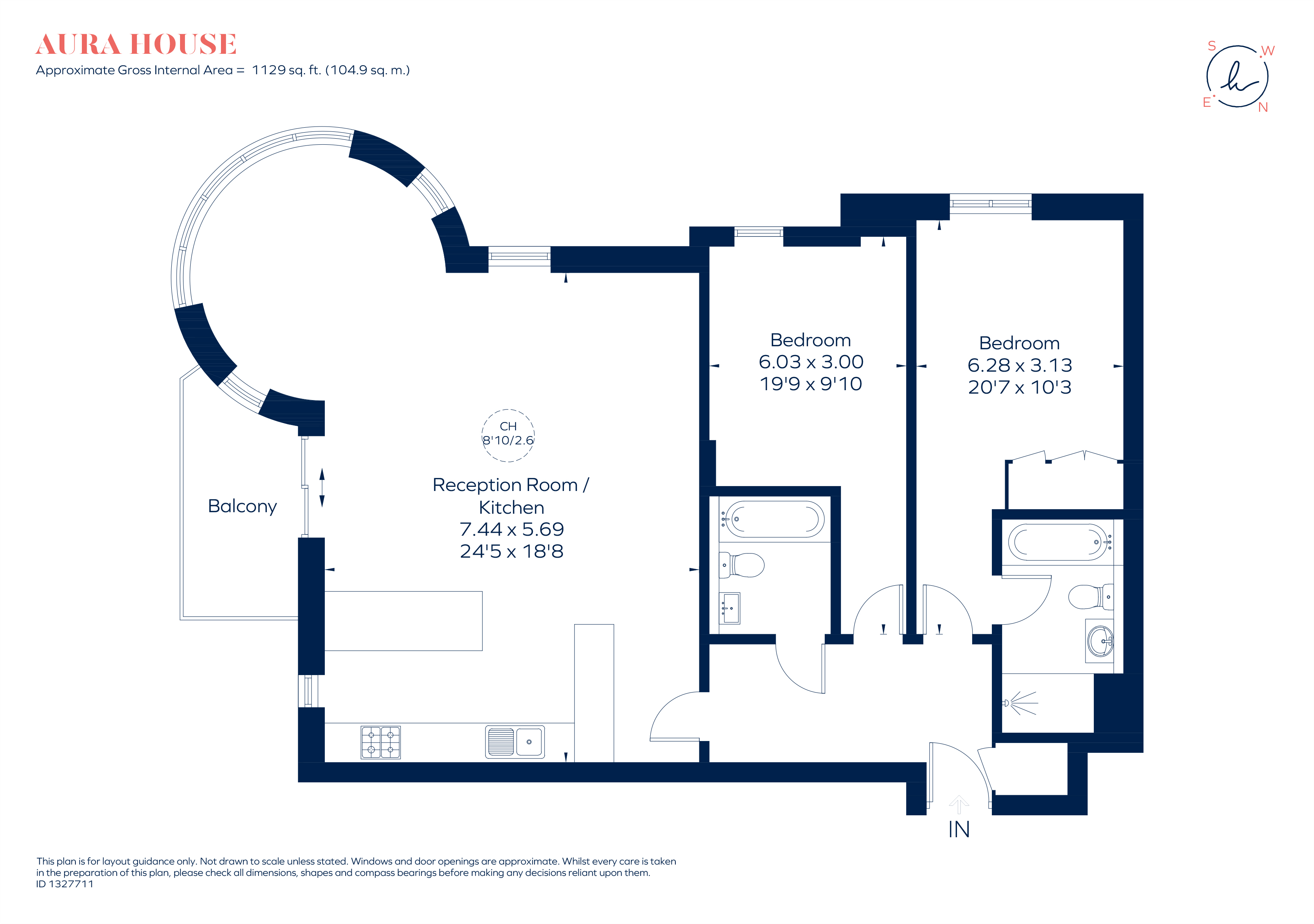 Flat 17, Aura House, 39, Melliss Avenue, Richmond floorplan