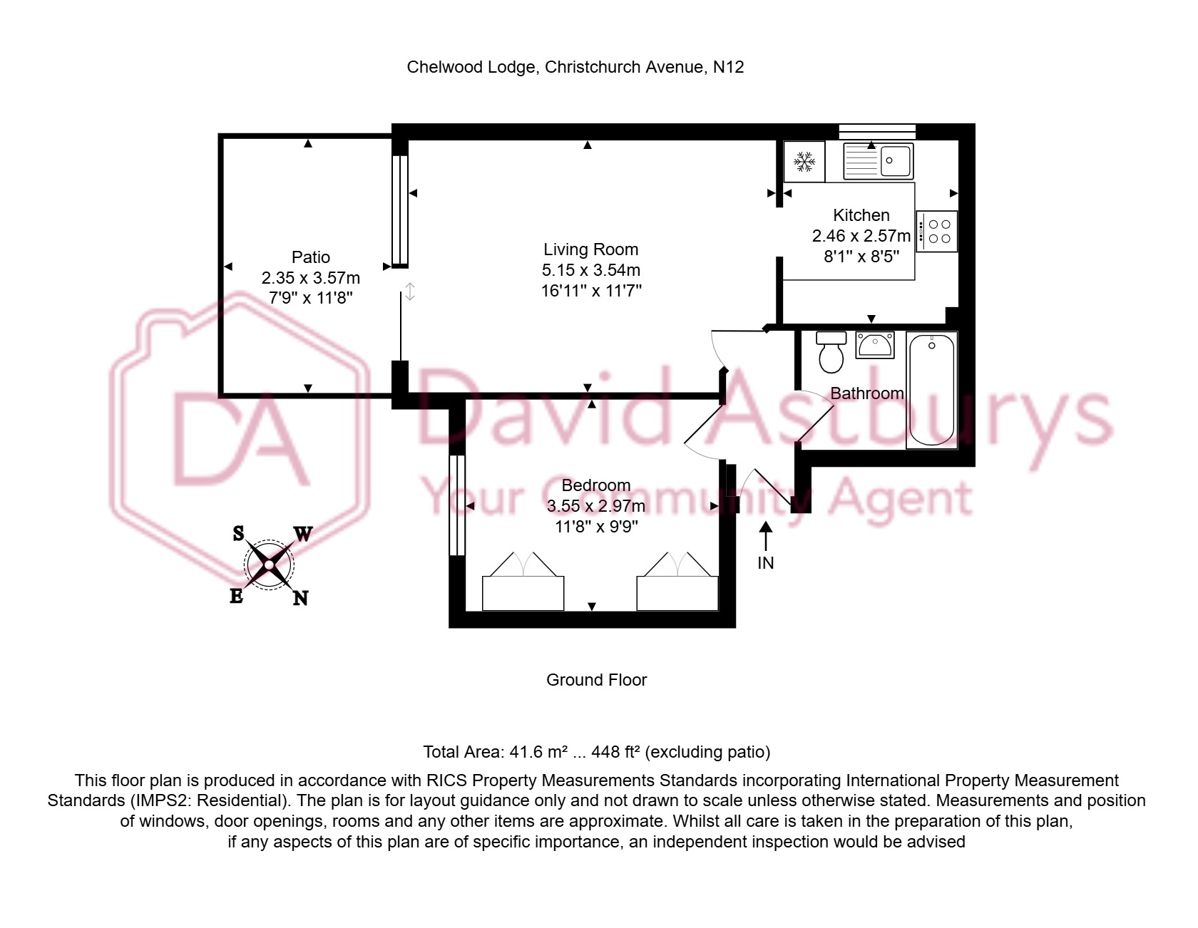 Flat 2 Chelwood Lodge, 11, Christchurch Avenue, London floorplan