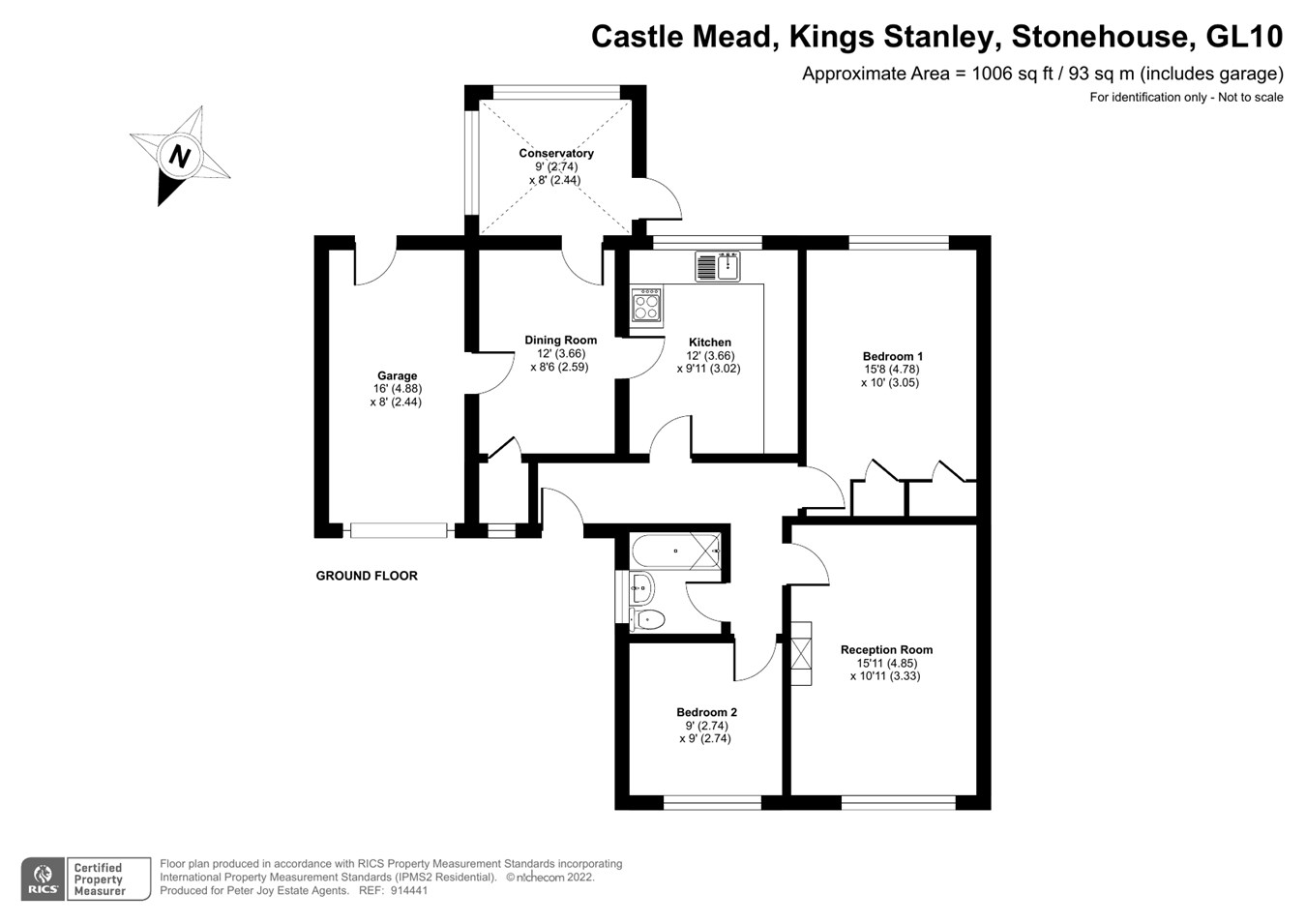 Castle Mead, Kings Stanley GL10, 2 bedroom detached bungalow for sale