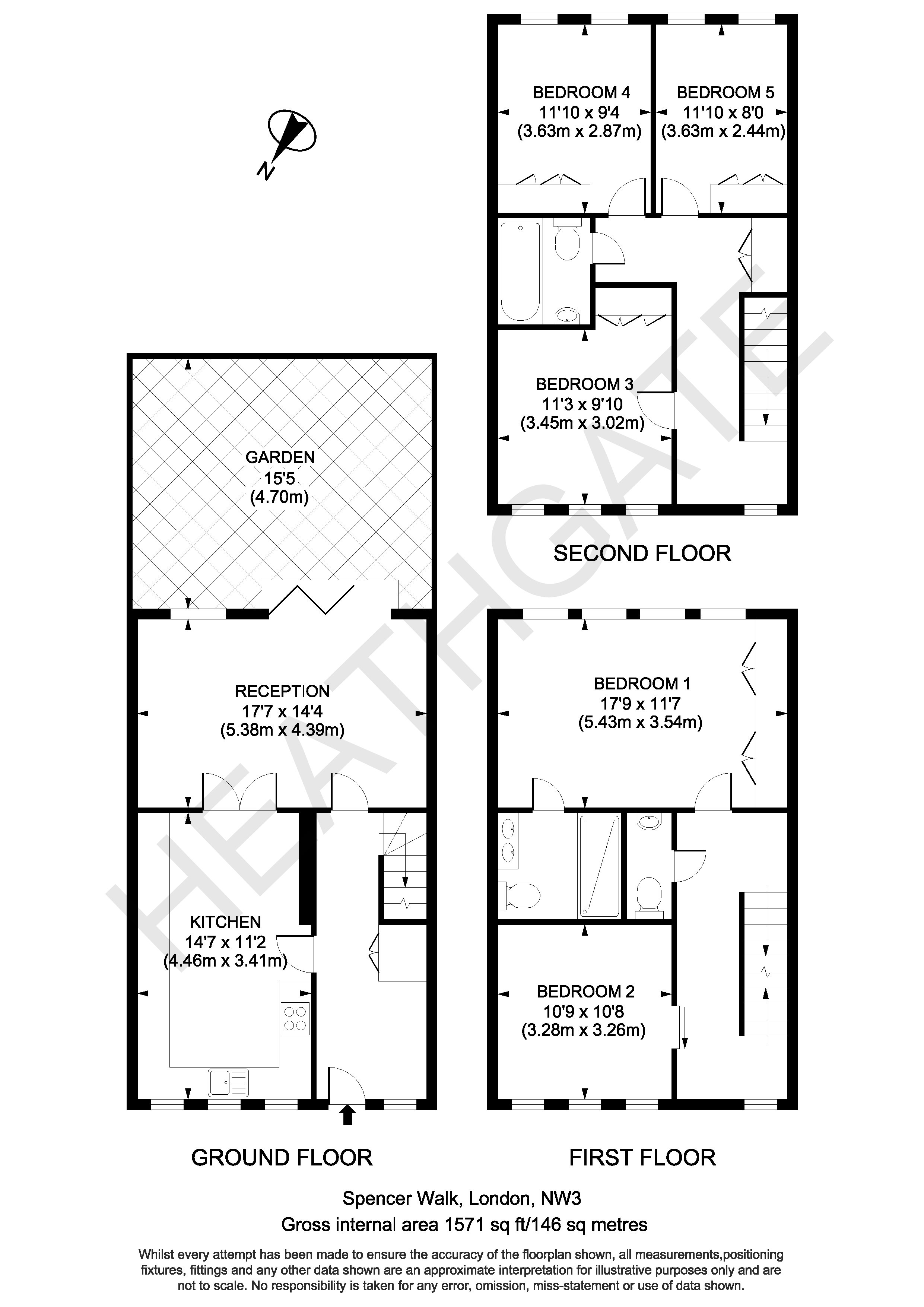 5 Bedrooms Town house to rent in Spencer Walk, London NW3