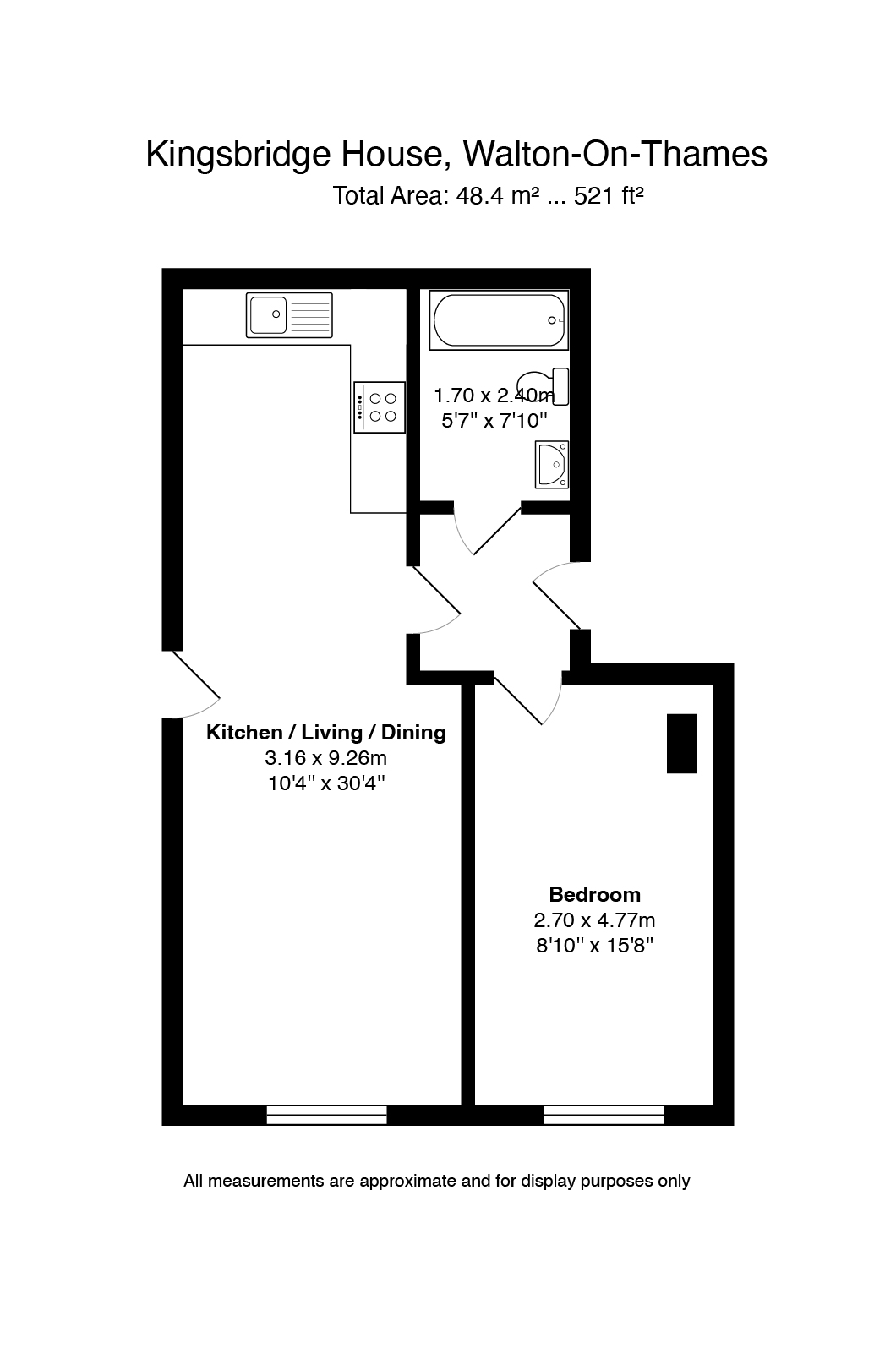 Flat 2 8, Kingsbridge Road, Walton-On-Thames floorplan