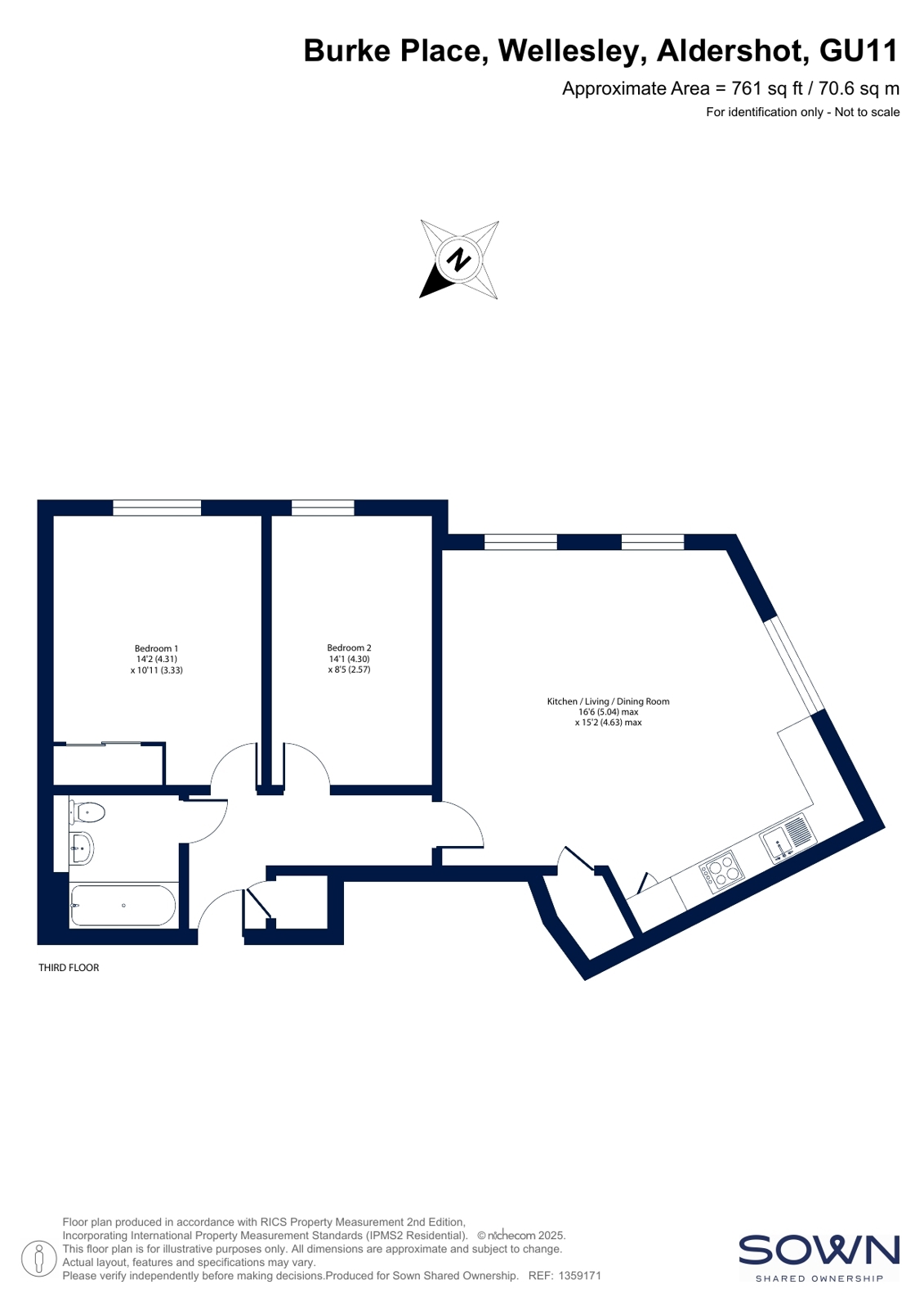 PRIVATE OR - 17 Smith House,, Burke Place, Aldershot floorplan