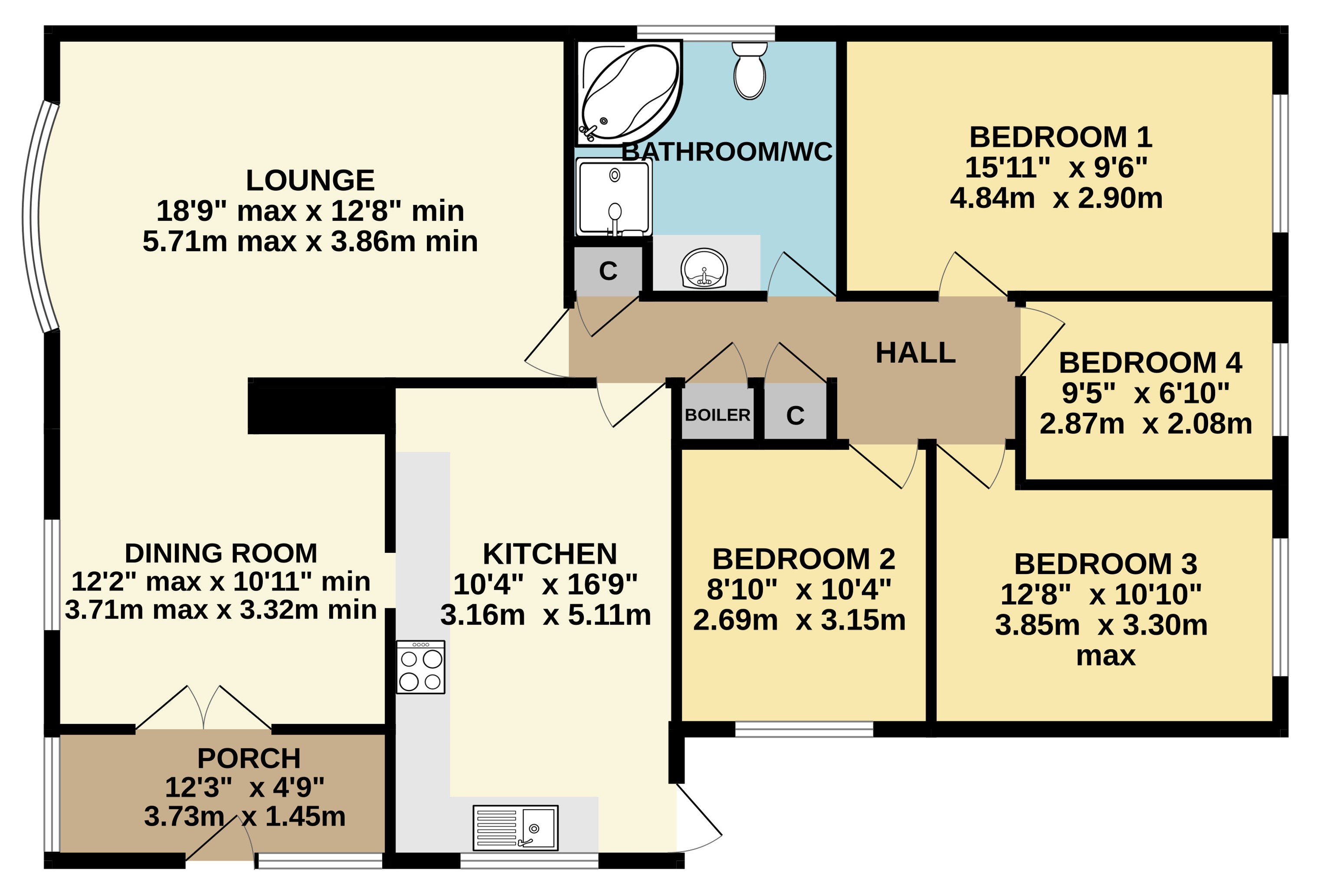 Cardinnis, 13, Upper Chapel, Cornwall floorplan