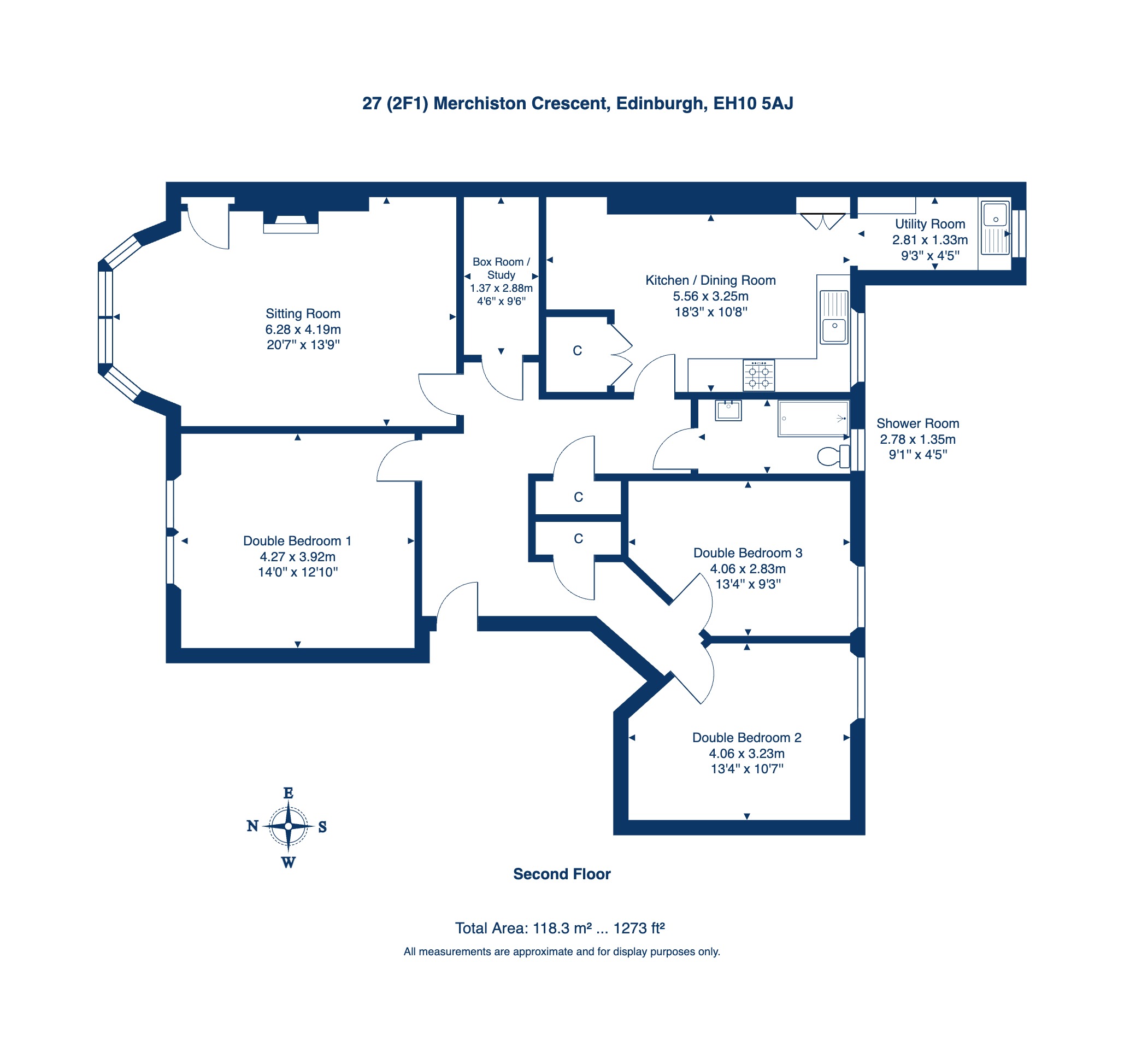 27 (2F1), Merchiston Crescent, Edinburgh floorplan