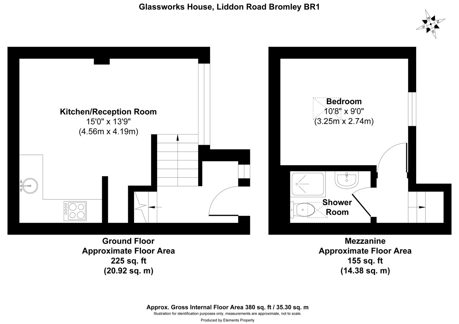 Flat 7 Glassworks House, 53 Liddon Road, Bromley floorplan