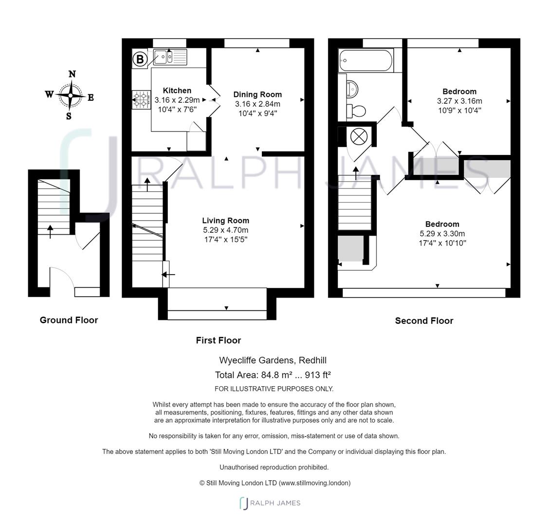 2 Bedrooms Maisonette for sale in Wyecliffe Gardens, Merstham, Redhill RH1